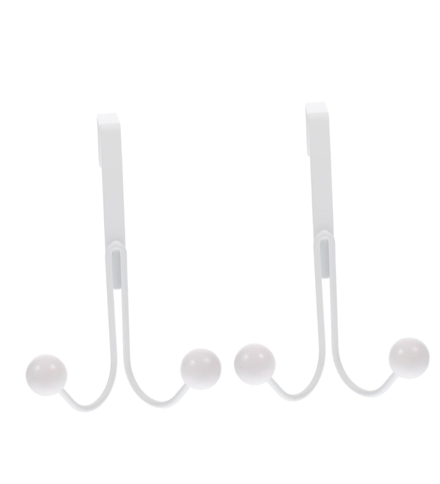 Hemoton 2pcs Double Hook Coat Hangers Towel Rack Clothes Hangers Hooks Door Hook Hanger Nail Hat Hook 14x9cm White - Buy Online on SooperMarket.com