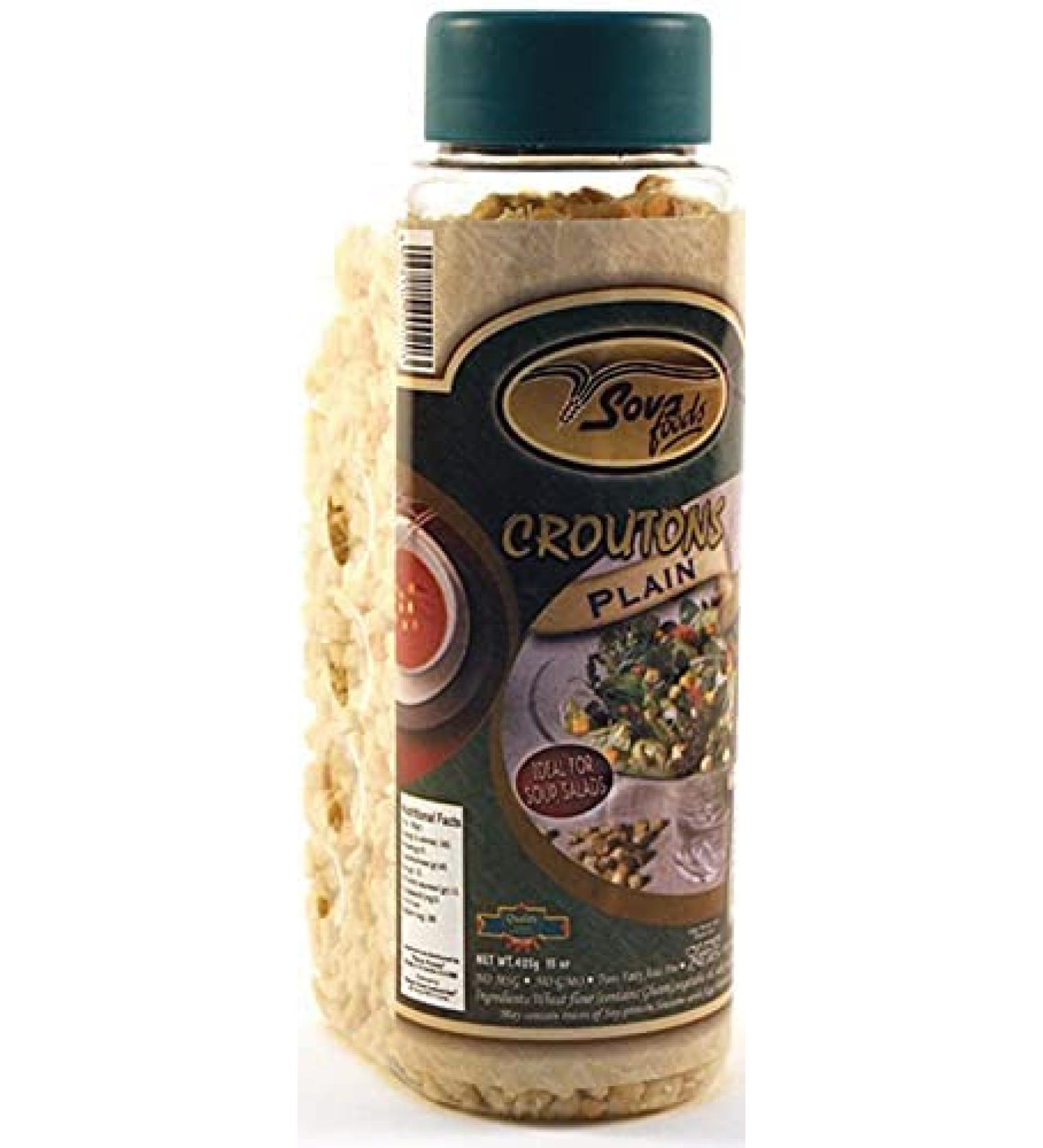 Sova Foods Plain Bread Croutons for Soups and Salads 425g Vegan Friendly