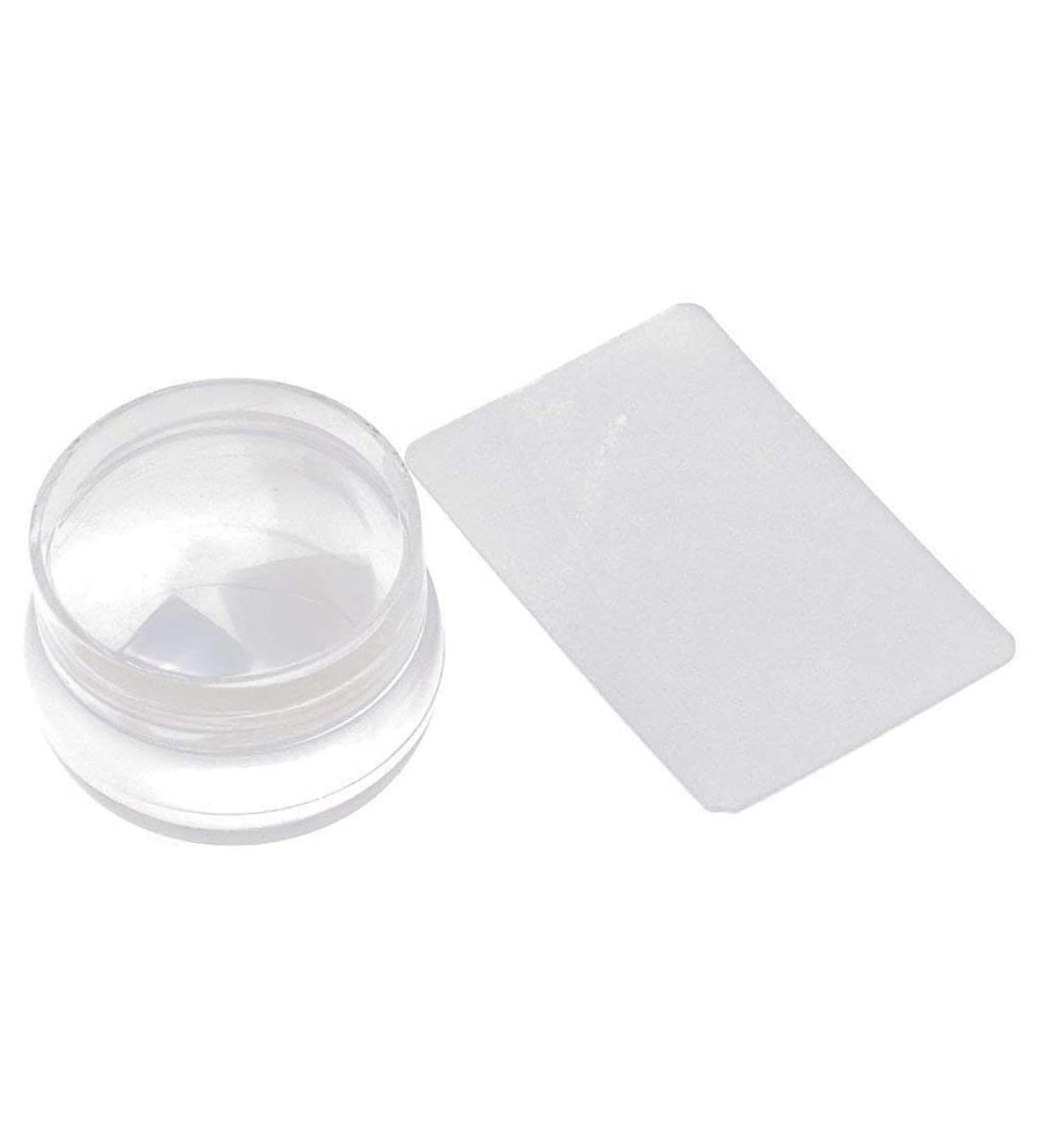 Clear Jelly Nail Art Stamper & Scraper - Transparent Silicone Stamping Tool Set for Perfect Manicure - Buy Online on SooperMarket.com