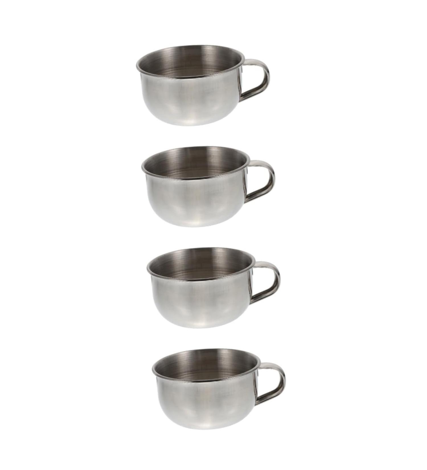 DOITOOL 4pcs Stainless Steel Shaving Soap Bowl Set - Silver Beard Cosmetic 10x8.5cm - Ideal for Men s Grooming - Buy Online on SooperMarket.com