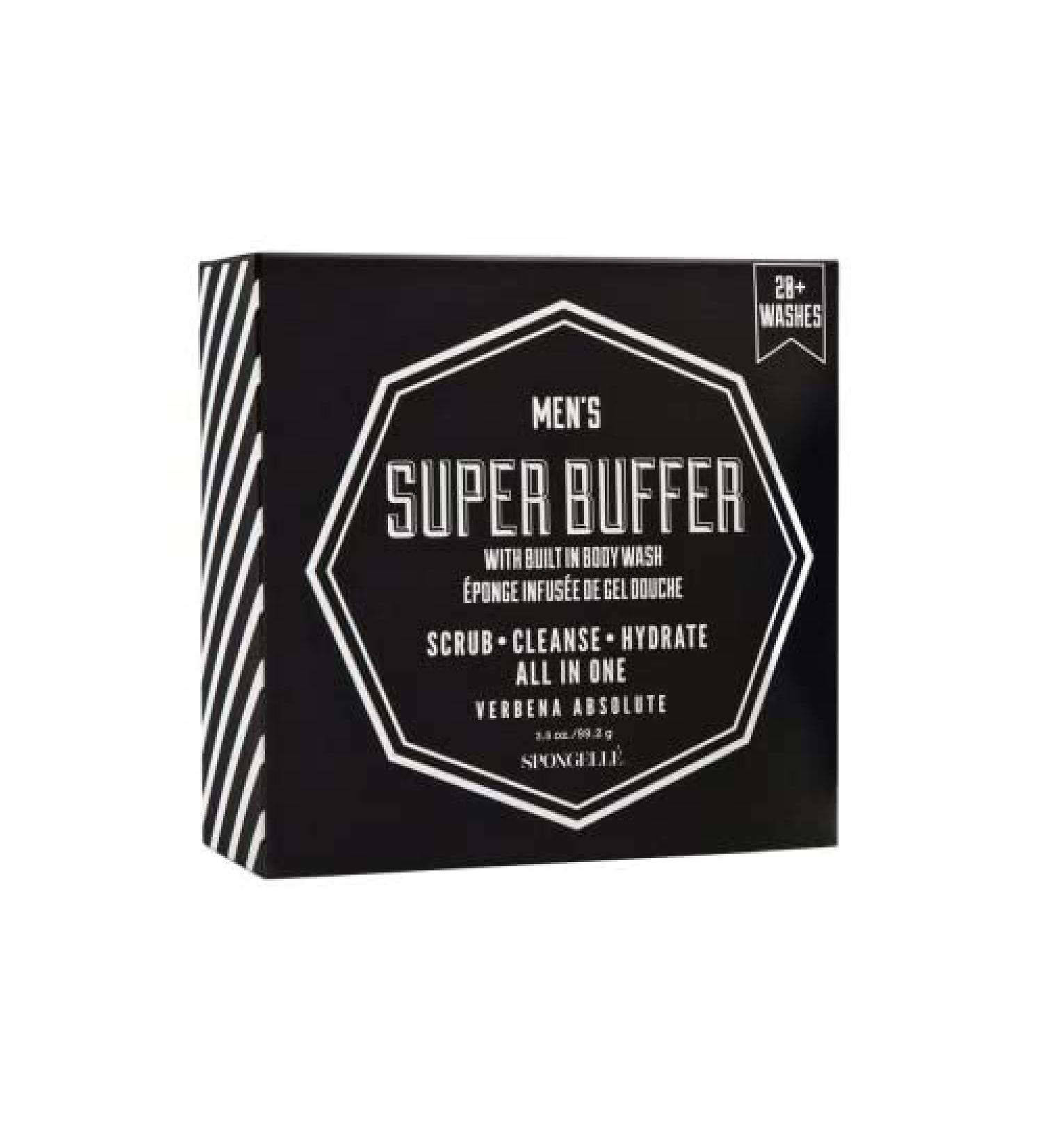 Spongelle Men's Super Buffer Built-In Body Wash (Verbena Absolute)