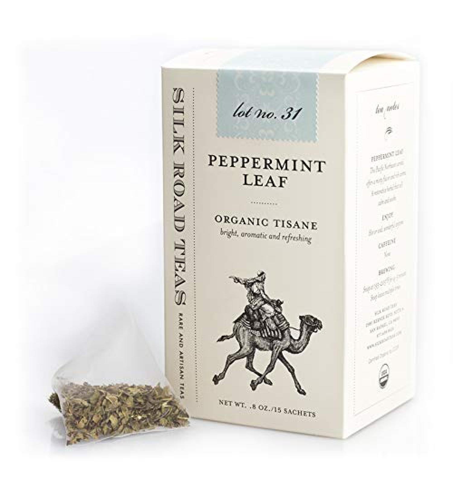 Organic Fair Trade Peppermint Leaf Tea | Non-Caffeinated Herbal Blend | Pacific Northwest Origin | Digestive Aid with Antioxidants | 15 Biodegradable Bags - Buy Online on SooperMarket.com