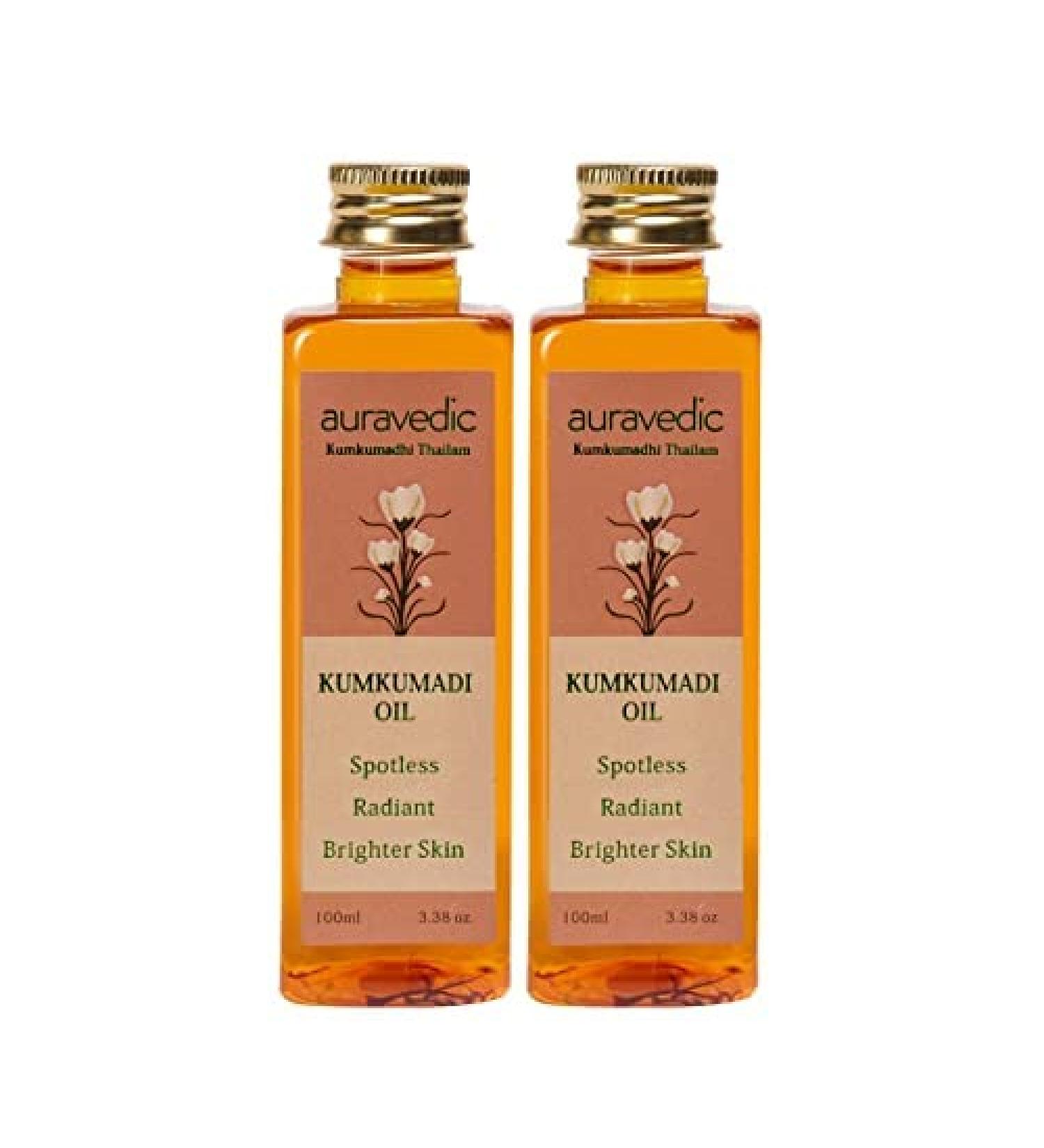 Auravedic Kumkumadi Oil 100ml - Natural Beauty Elixir for Glowing Skin - Buy Online on SooperMarket.com