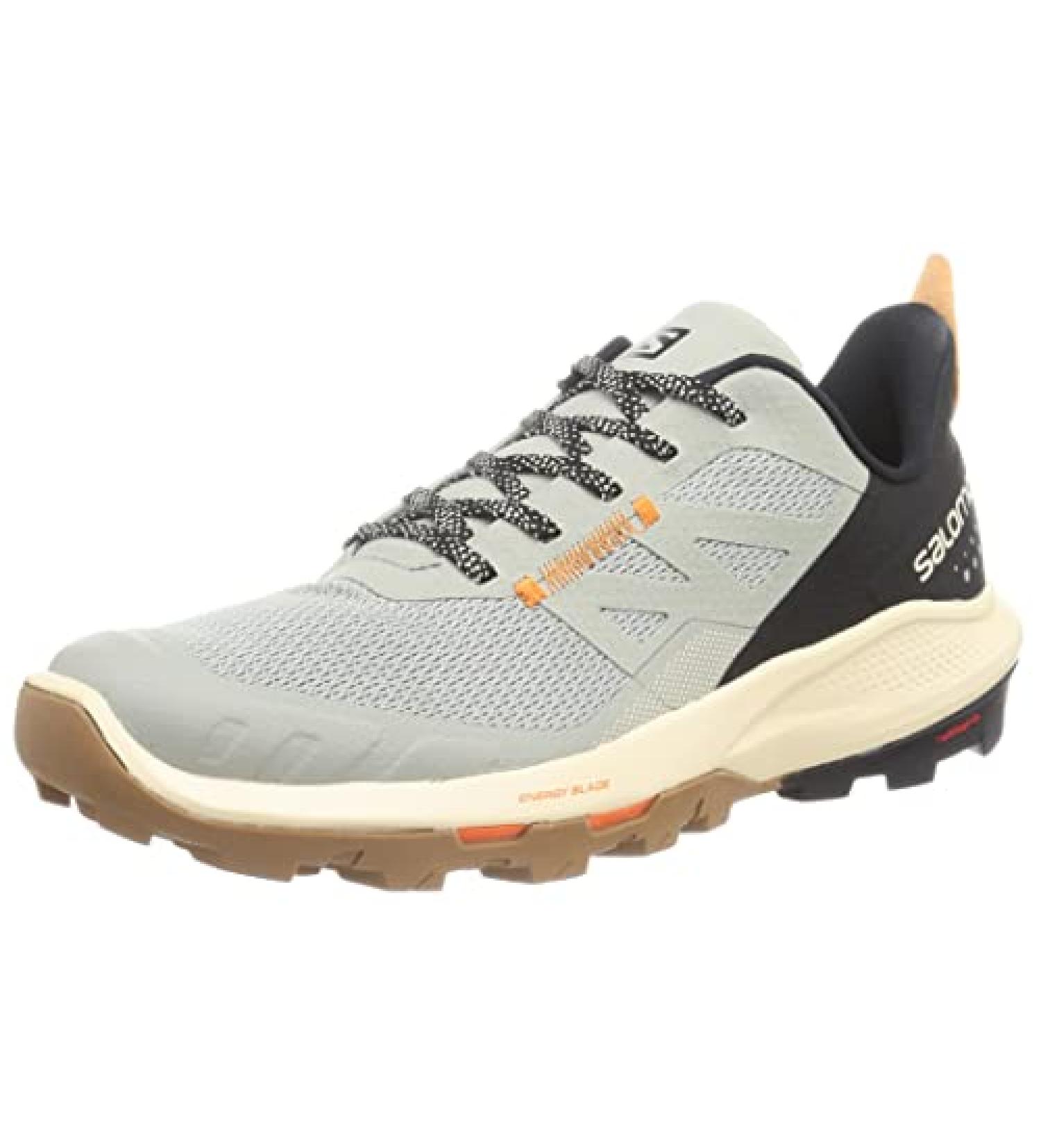 Salomon Men's OUTPULSE Hiking Shoes - 10.5 - Wrought Iron/Bleached Sand/Vibrant Orange - Buy Online on SooperMarket.com