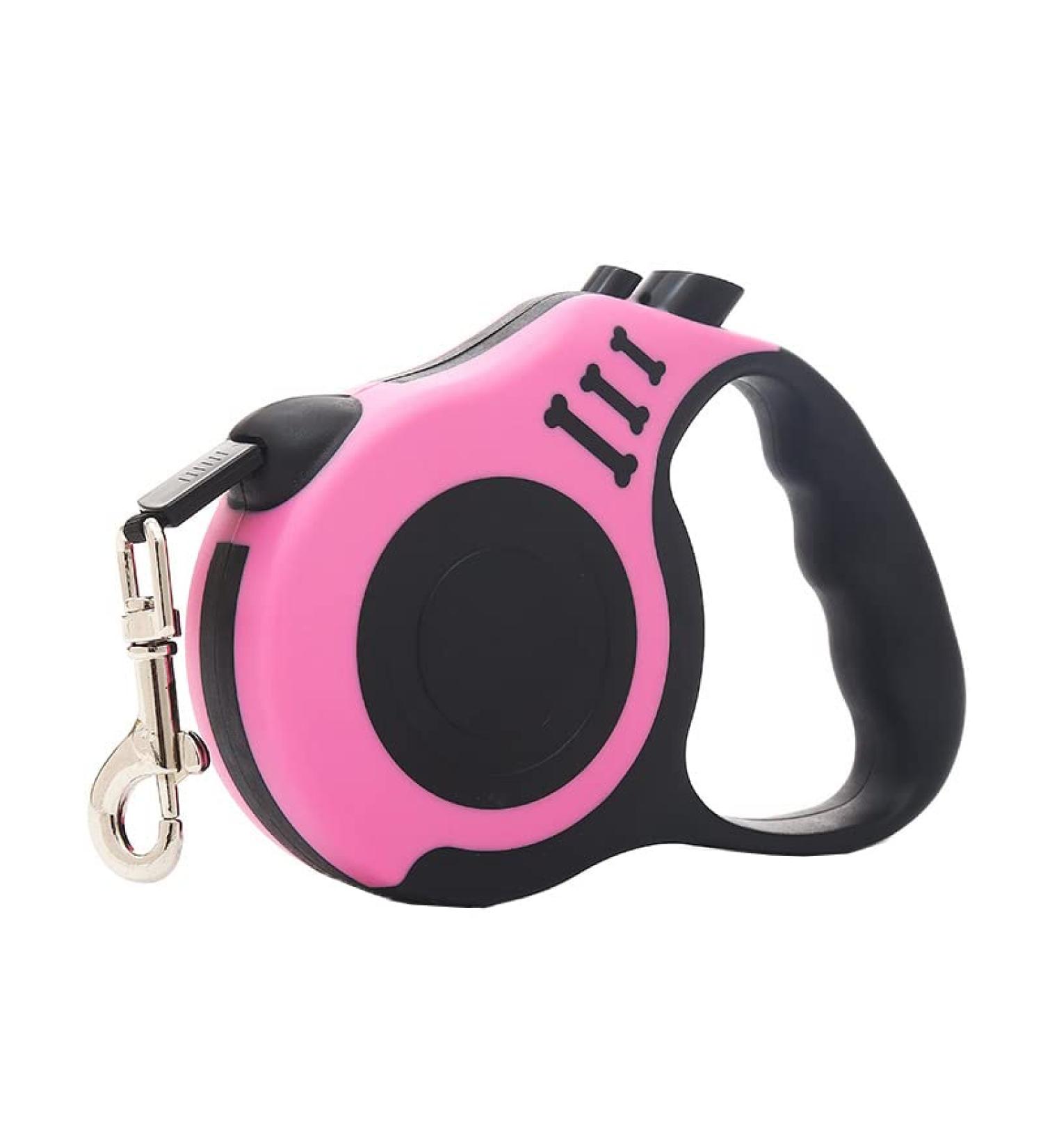 360 Tangle-Free Retractable Dog Lead | Adjustable Harness Leash for Medium Small Pets | Non-Slip Handle | Extendable Nylon | Ideal for Training Walking Jogging | 5M/16FT | 15-20KG | Pink - Buy Online on SooperMarket.com