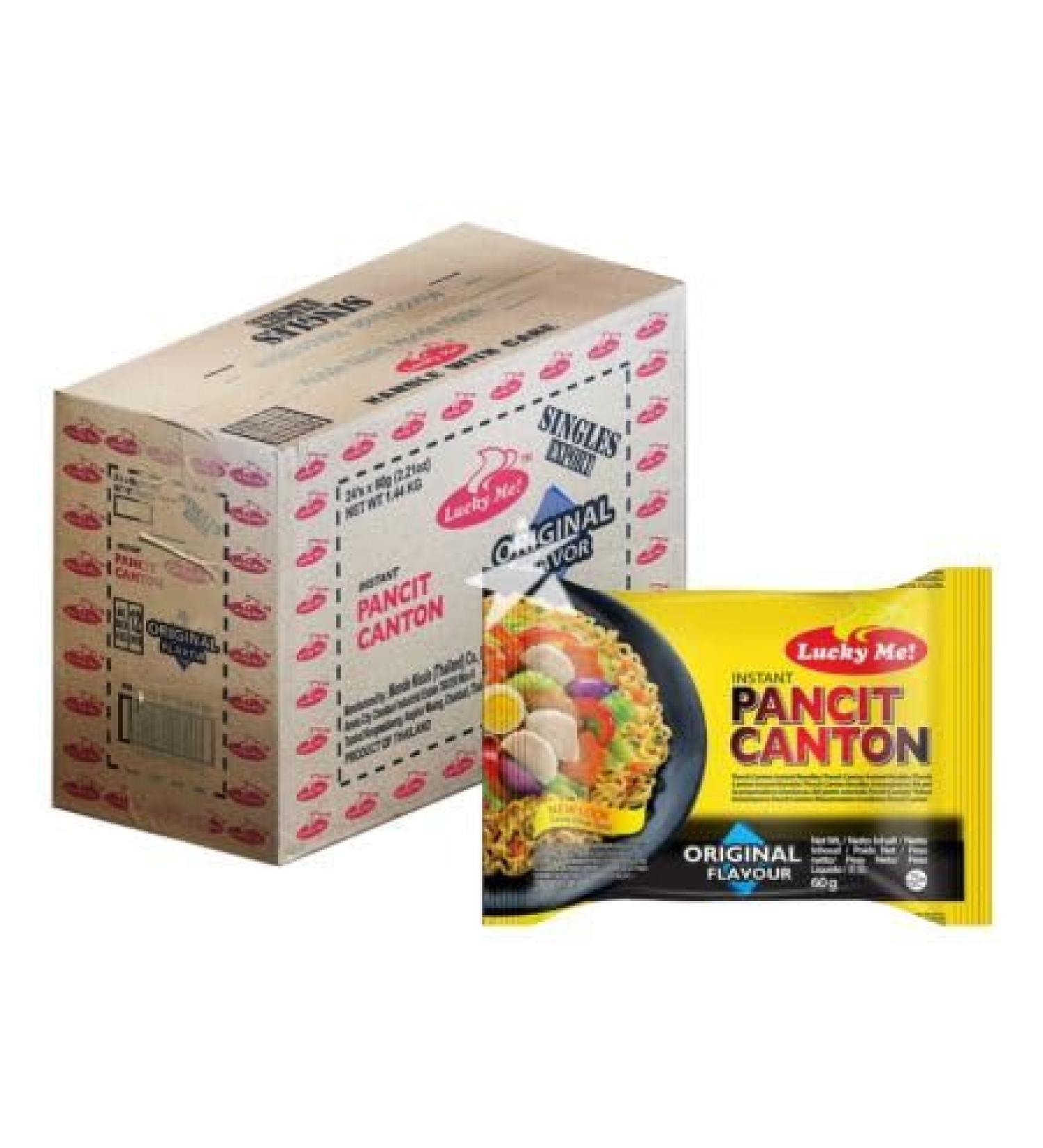 Lucky Me! Pancit Canton Instant Noodles Original Flavour 60g (24 Packs) HALAL - Buy Online on SooperMarket.com