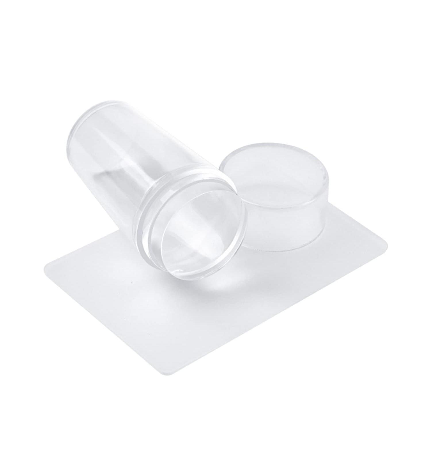 WOSO One Piece Clear Silicone Jelly Stamper With Scraper Clear Nail Art Jelly Stamper Nail Art Stamping Stamper for Manicure Tools - Buy Online on SooperMarket.com