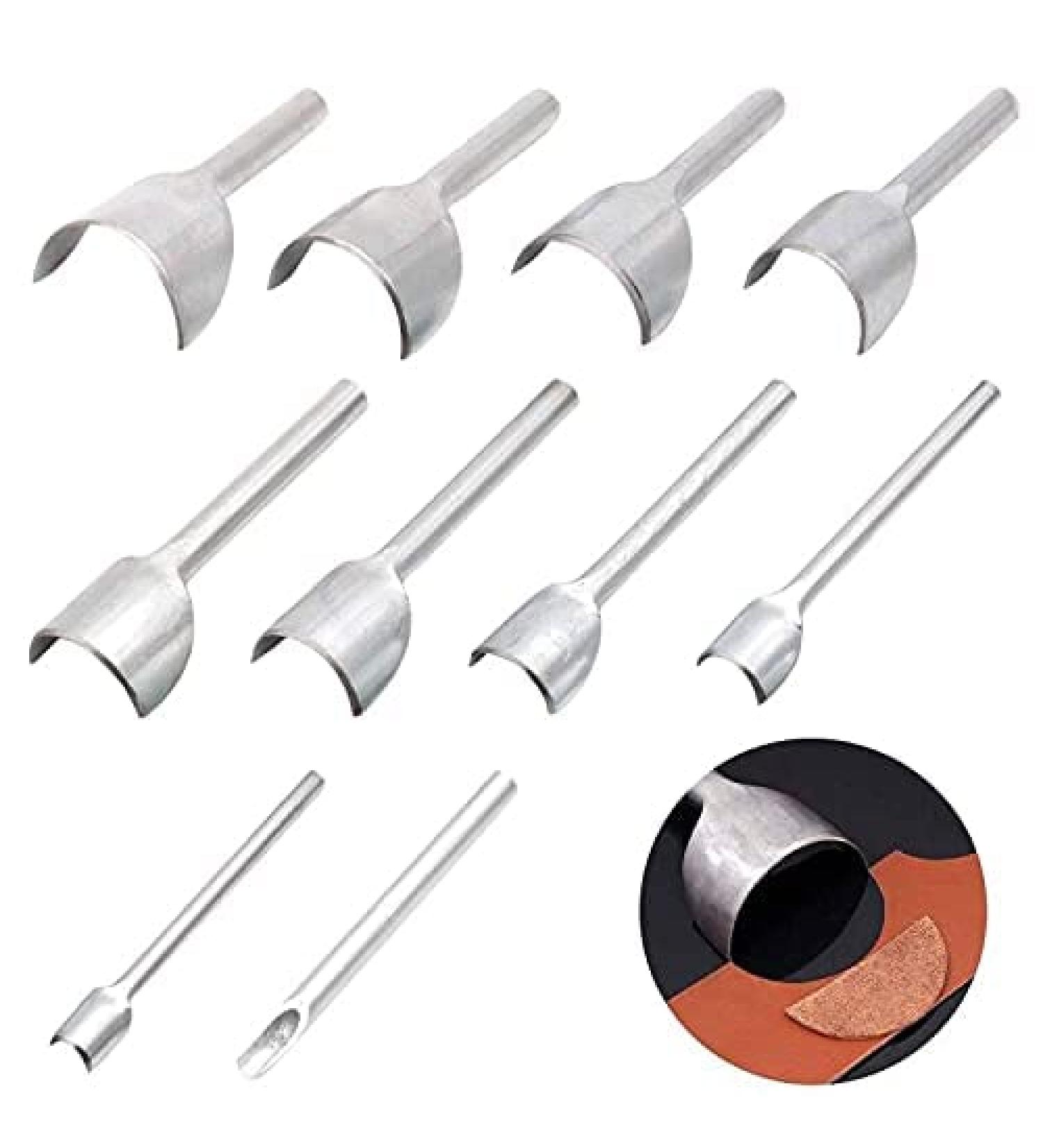 Odowalker Strap End Punch Set - 10pc Leather Craft Tools for Crafting Strap Belt Wallets & Bags - Half-Round Cutter Punch (5-50mm) - Buy Online on SooperMarket.com