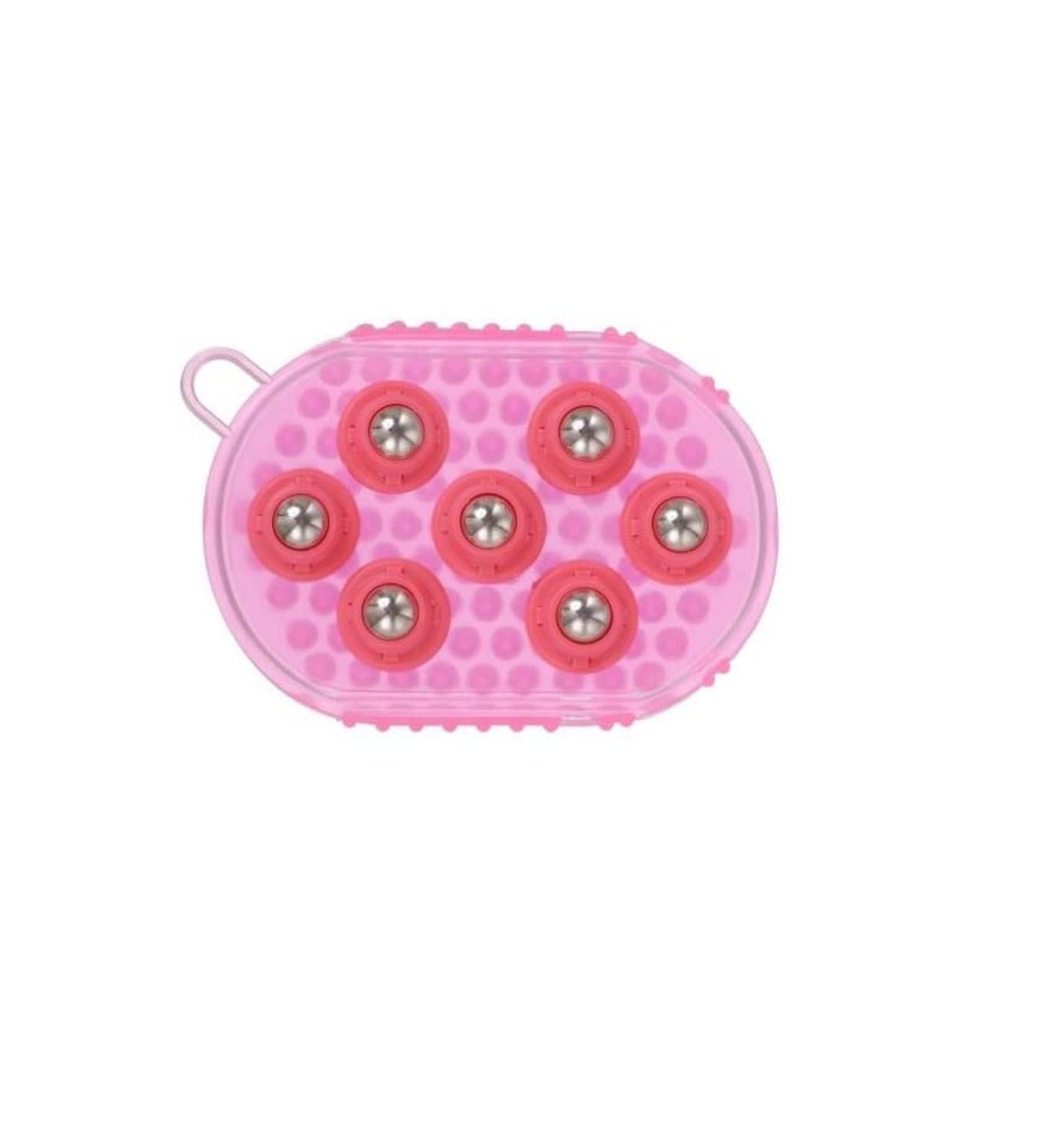 Magnetic Massage Curry Comb Therapeutic Grooming Mitt Multicolour Horse/Pony/Pet (Pink)