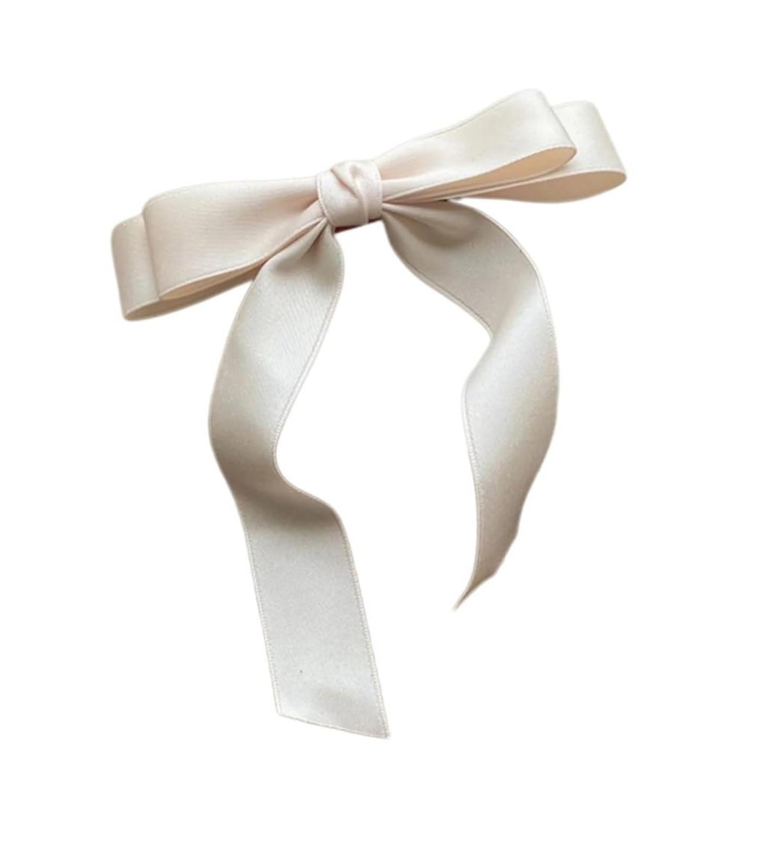 JSGHGDF Bowknot Hair Clip Elegances Long Ribbon Bowknot Shape Spring Hair Clip for Girl Photography Styling Tiaras Beige - Buy Online on SooperMarket.com