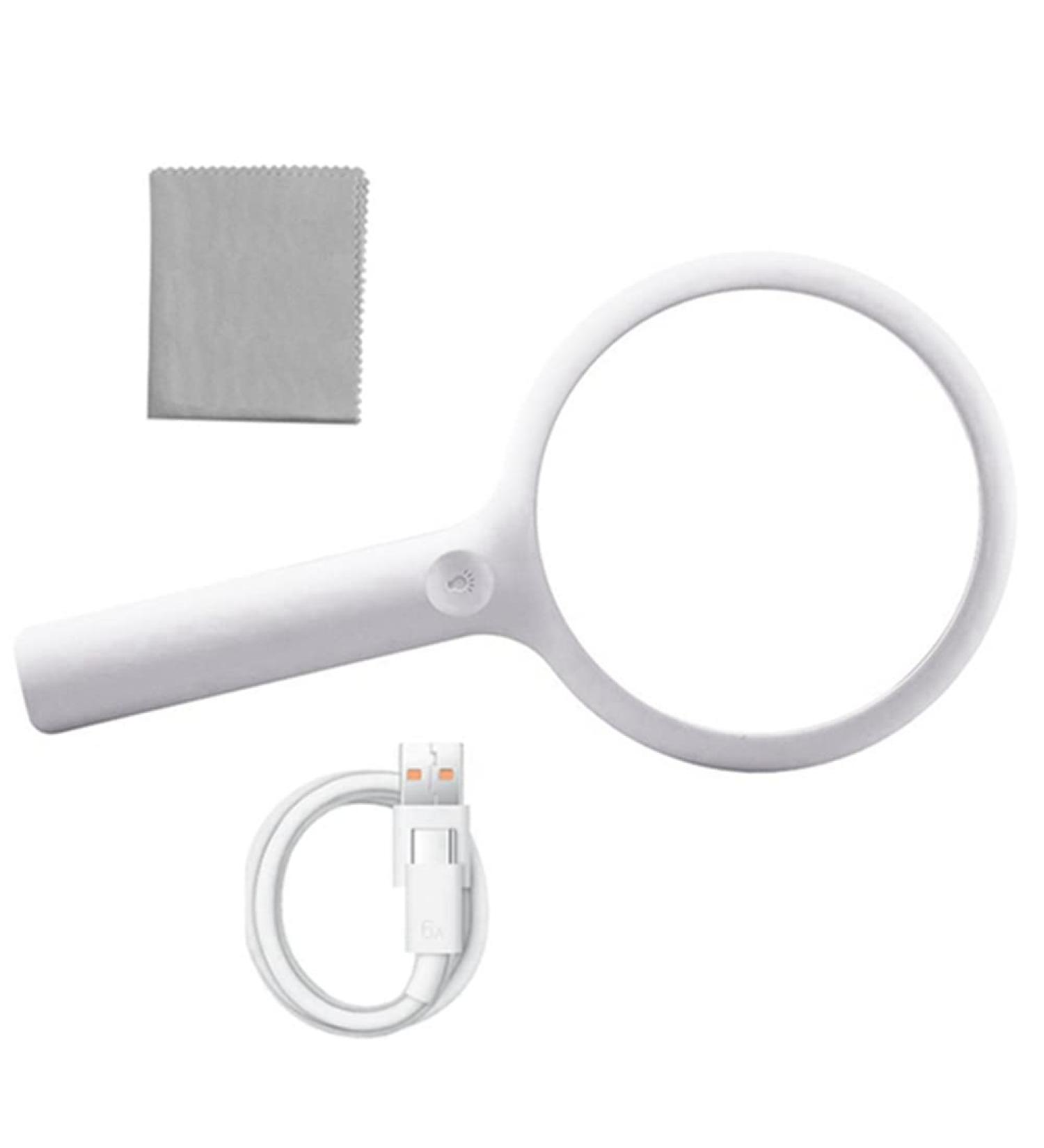Tovmekdjn Optical Aspheric Magnifying Glass with 20 LED Lights with Light Reading Magnifying Glass Rechargeable - Buy Online on SooperMarket.com