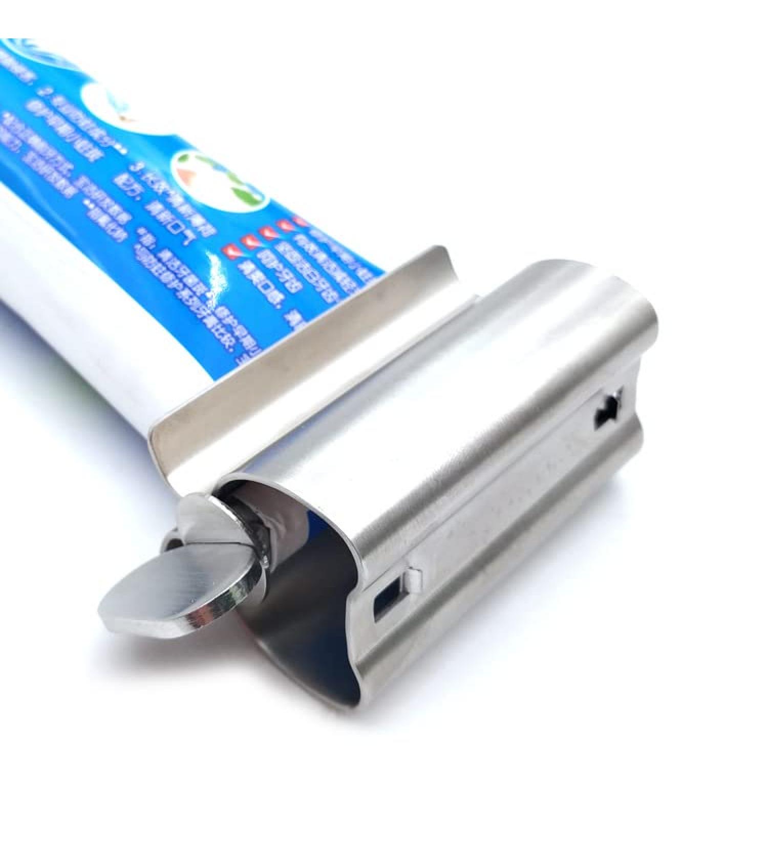 Toothpaste Tube Squeezer Stainless Steel Small Toothpaste Squeezer Dispenser Rollers Squeezing Tool for Face Cleanser for Bathroom Tube Winder Metal Toothpaste Tube Wringer - Buy Online on SooperMarket.com