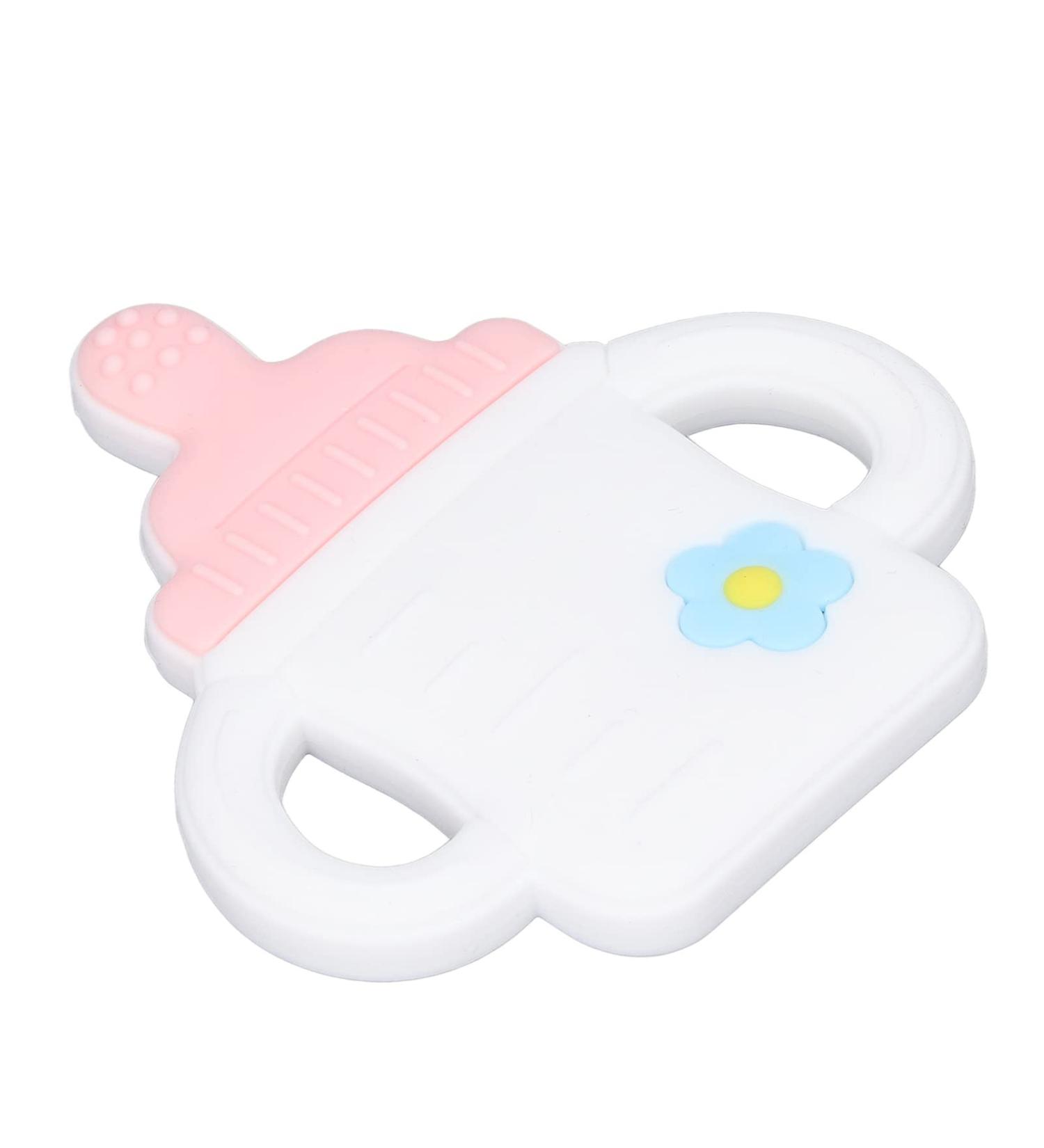LBEC Cartoon Bottle Shaped Silicone Teether | Easy Grip Baby Bath Gift | International Shipping - Buy Online on SooperMarket.com