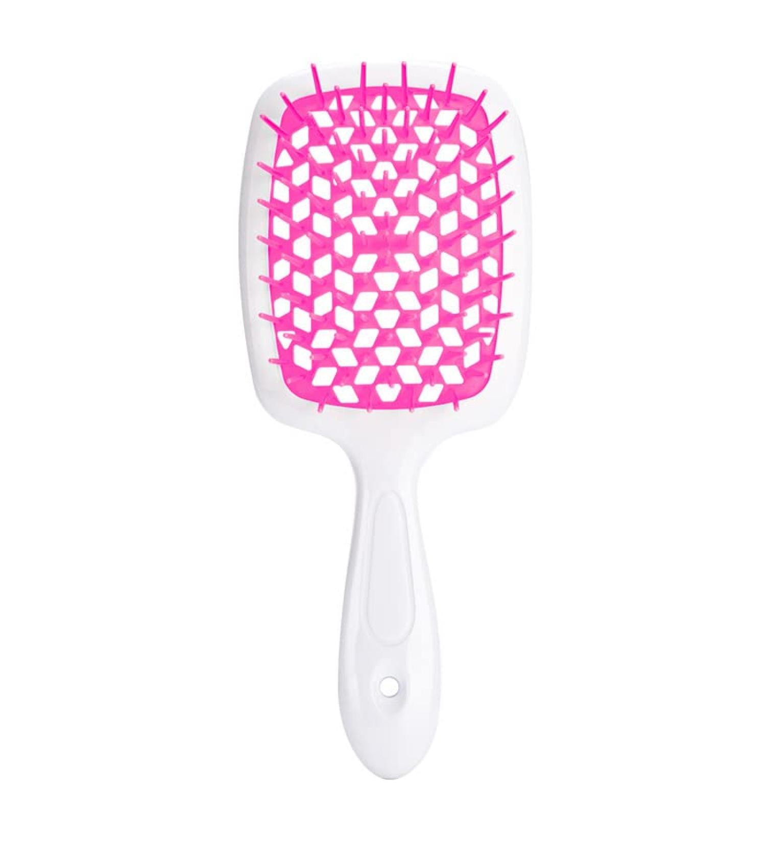 Comb Women's Scalp Massage Comb Hair Brush Women's Hollowed Out Home Salon Hair Styling Tool Comb Wide Tooth Comb (Color : Rose red-white) - Buy Online on SooperMarket.com