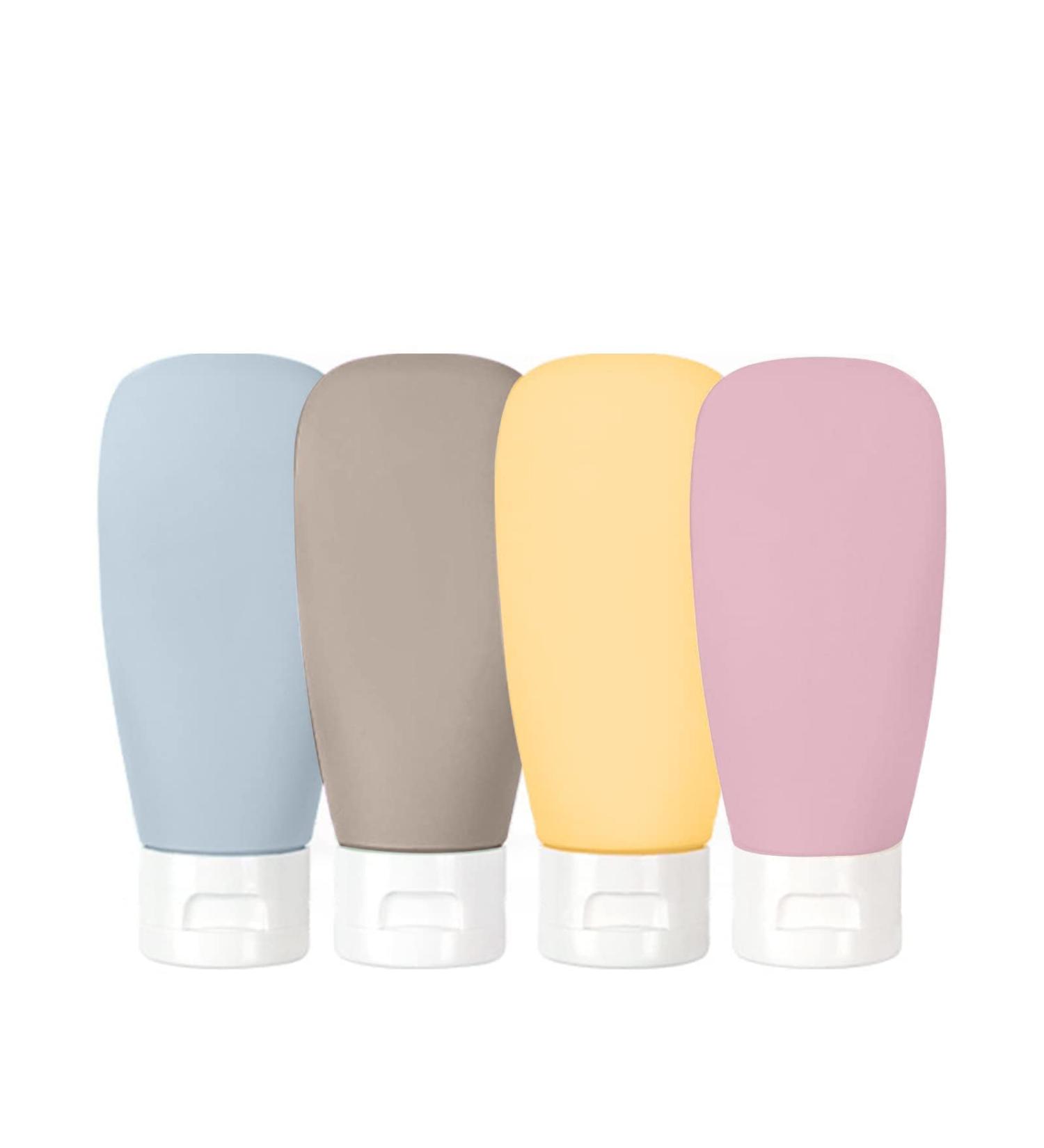 4-Piece 60ml Travel Bottle Set - Leak-Proof Refillable Easy to Use & Colorful Travel Containers - Buy Online on SooperMarket.com