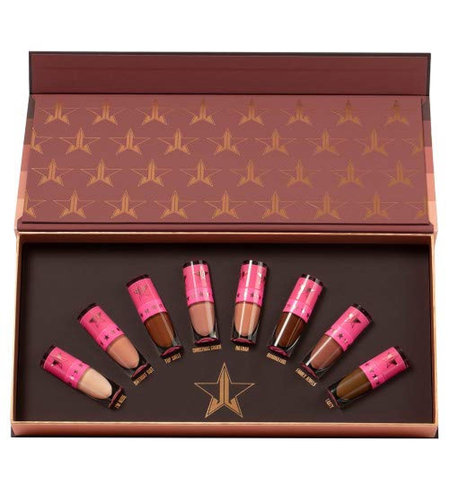 Jeffree Star Cosmetics Matte Lipstick Set - Mini Velour Liquid Lipstick Nudes Volume 2 - 8 Long-Wearing Nude Lip Colors - Ideal Holiday Christmas Gift for Women - Buy Online on SooperMarket.com