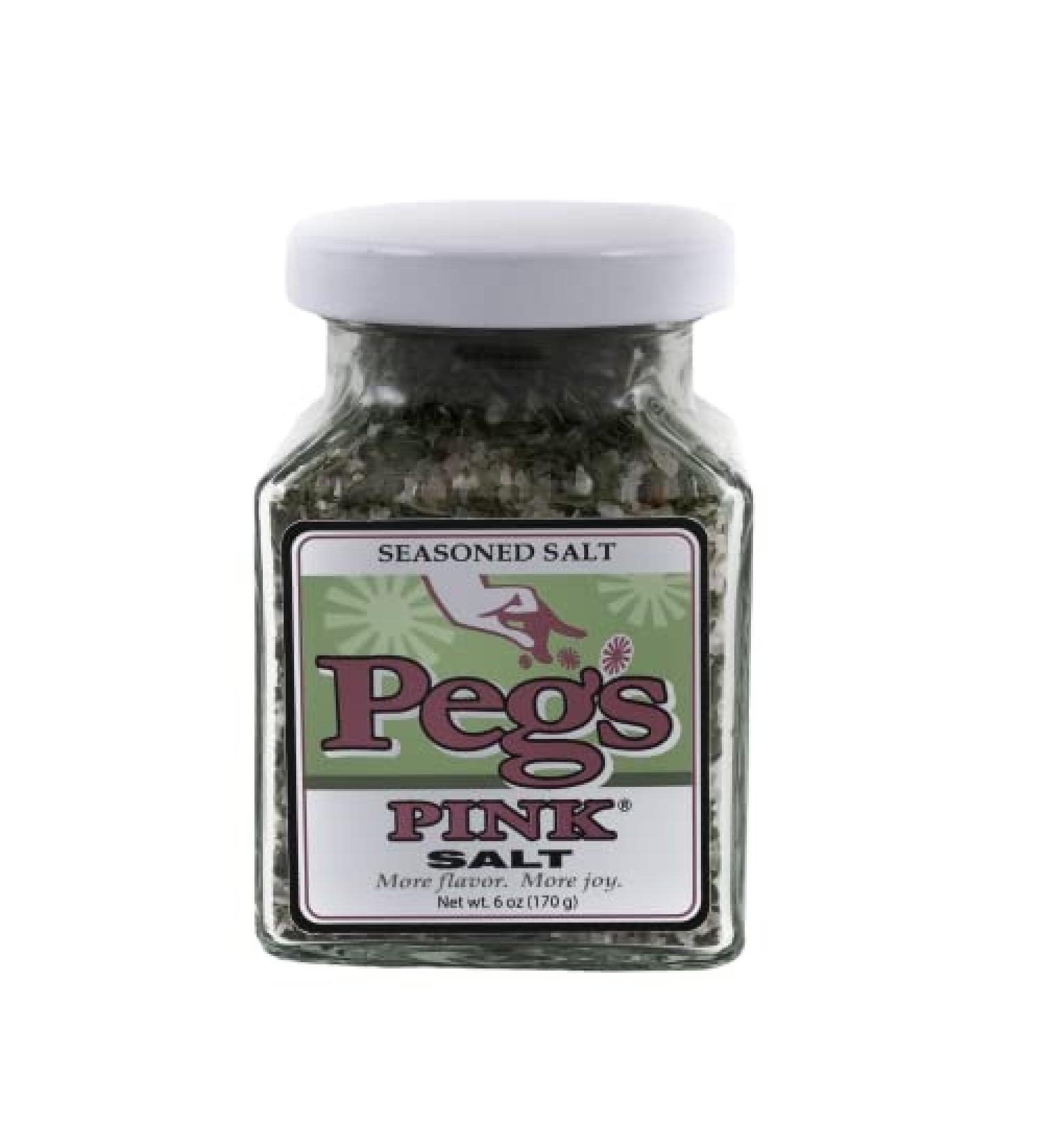 Peg's Pink Salt Seasoned Salt - Gourmet All Purpose Seasoning with Herbs and Spices (6 oz) - Buy Online on SooperMarket.com
