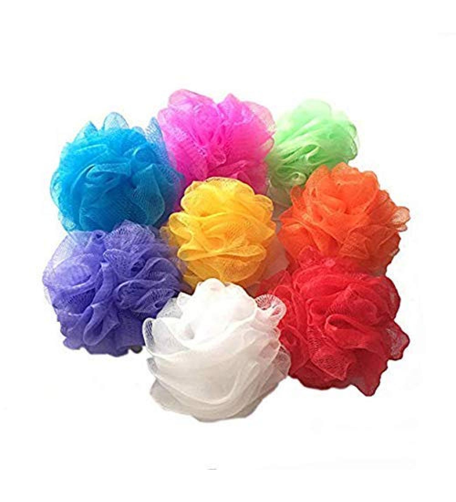 Buy BlueQueen Loofah Sponges - Colorful Reusable Bath Balls for Kids | Assorted Mesh Shower Poufs - International Shipping Available - Buy Online on SooperMarket.com