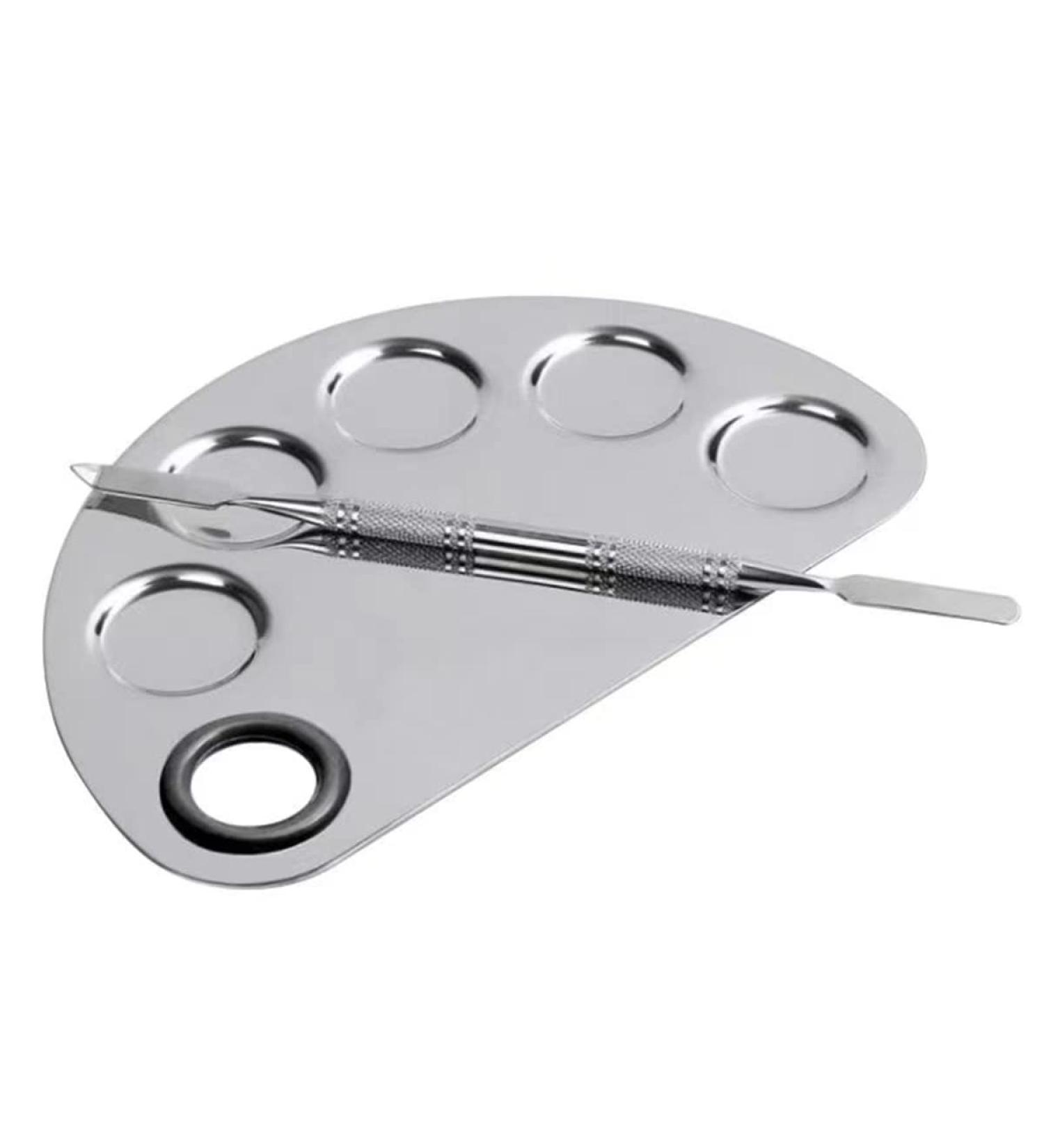 Tsathoggua Professional Makeup Palette And Spatula Upgrade Mixing Make Up Palette Stainless Steel Cosmetic Palette With Spatula For Mixing Makeup Cosmetics Or Nail Art - Buy Online on SooperMarket.com