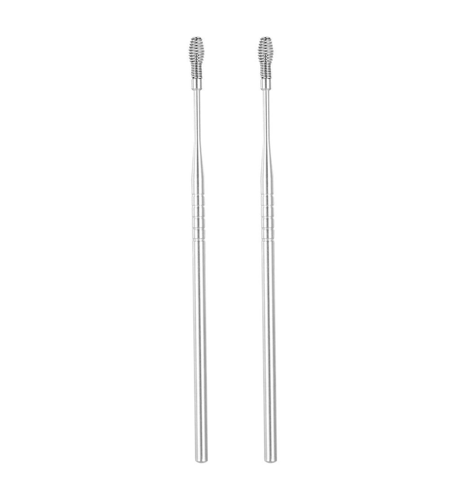 2pcs Stainless Steel Ear Scratches Curulette Ear Wax Remover Spiral Spring Ear Scratches Ear Cleaners - Buy Online on SooperMarket.com