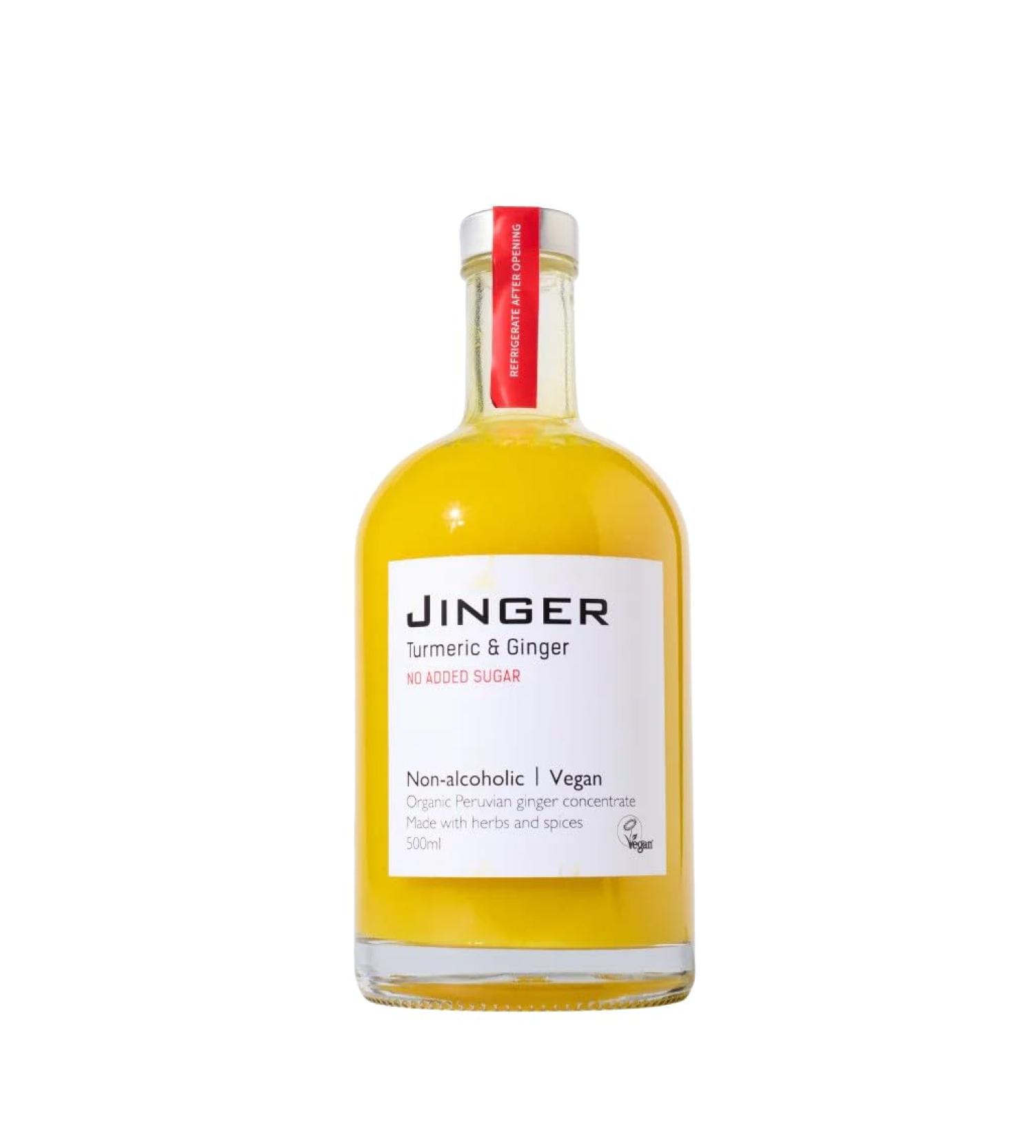 Jinger Drinks Sugar Free Organic Jinger Turmeric & Ginger Drink: Refreshing Health-Boosting Blend with Natural Ingredients (700ml) Ginger 500.7 ml (Pack of 1)