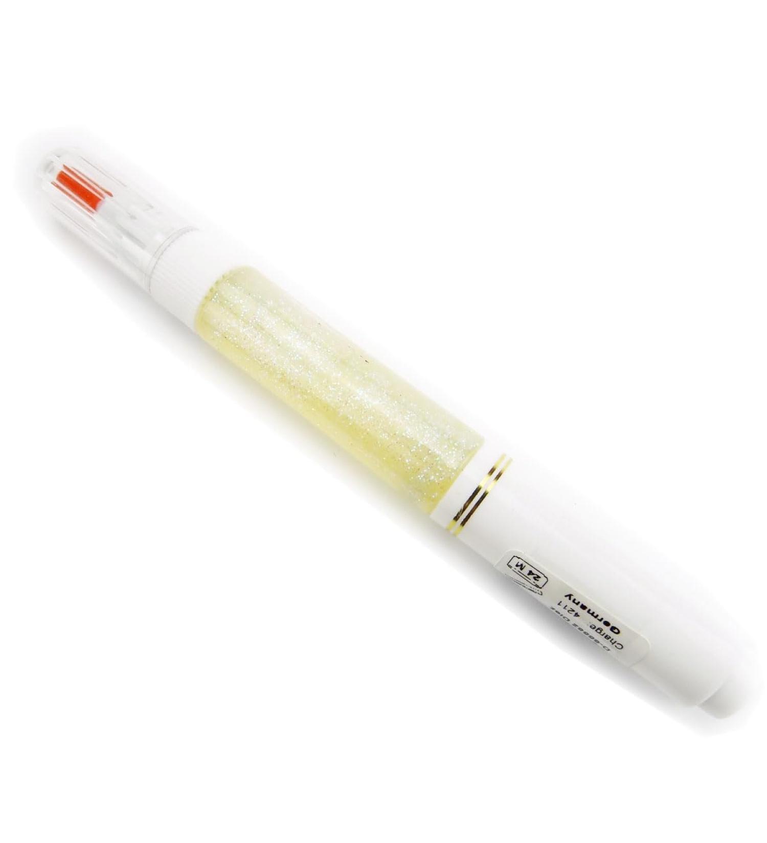Nail Art Pen 10ml - Transparent with White Glitter | 20 White Multi Designs | International Shipping Available - Buy Online on SooperMarket.com