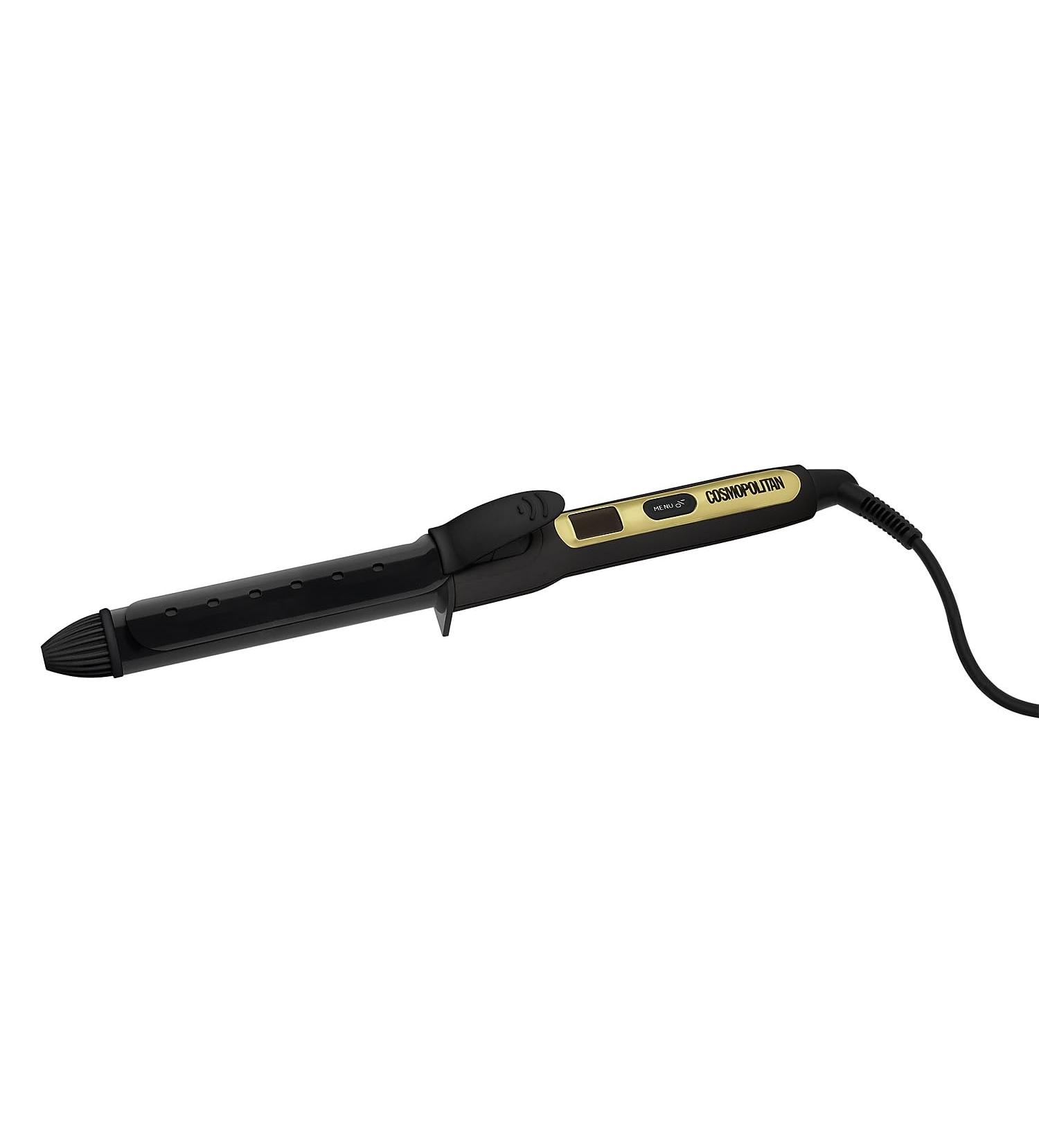 Cosmopolitan Wand Curling Iron - 1.25 Inch Dual Voltage Hair Curler for All Hair Types | Ceramic Coated Adjustable Temperature | Perfect for Travel | Black & Gold - Buy Online on SooperMarket.com