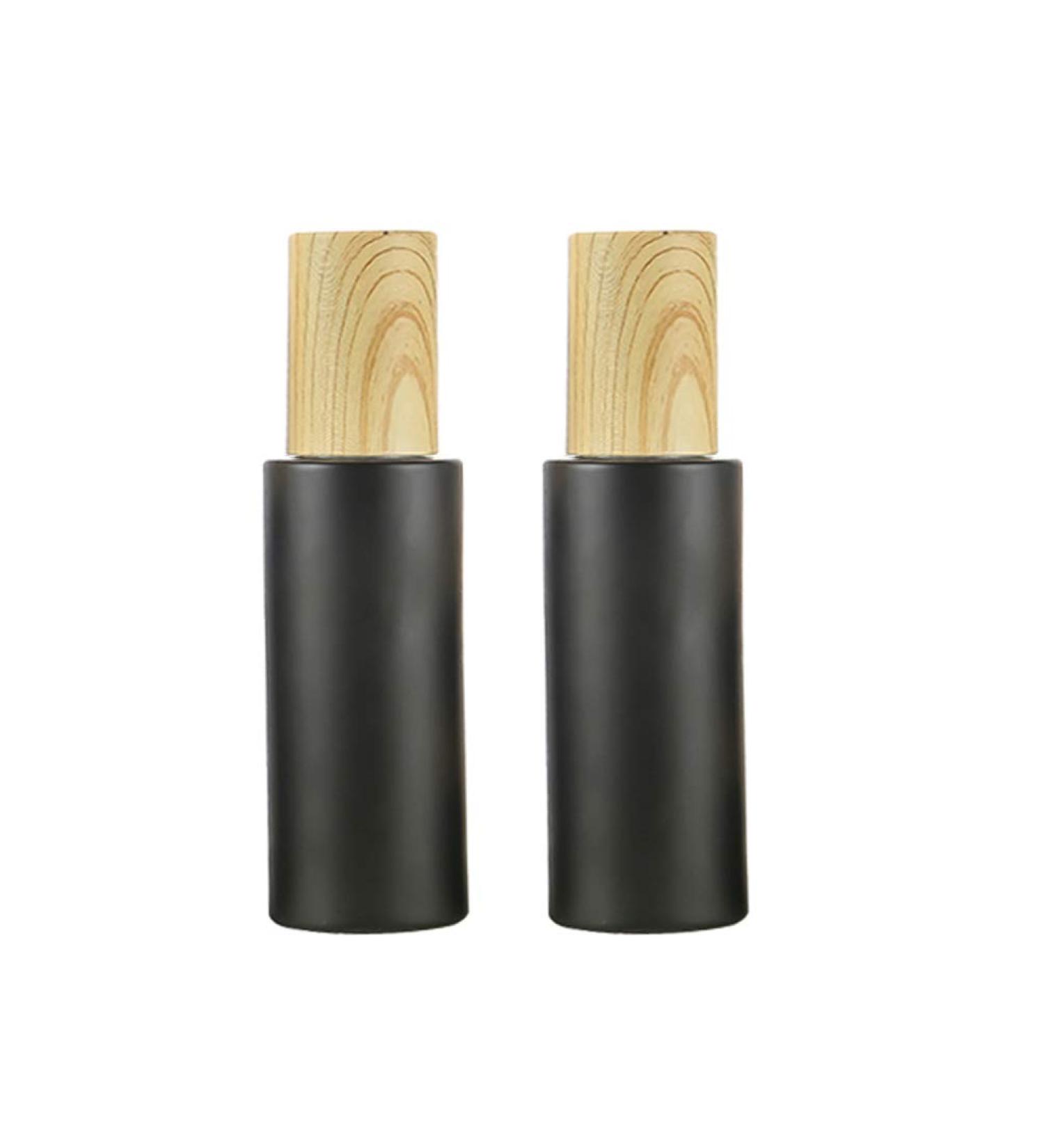 Sybl 2-Piece 50ml Glass Travel Bottles | Litter-Proof Cosmetic Containers | Matt Black Lotion & Essential Oil Dispensers - Buy Online on SooperMarket.com