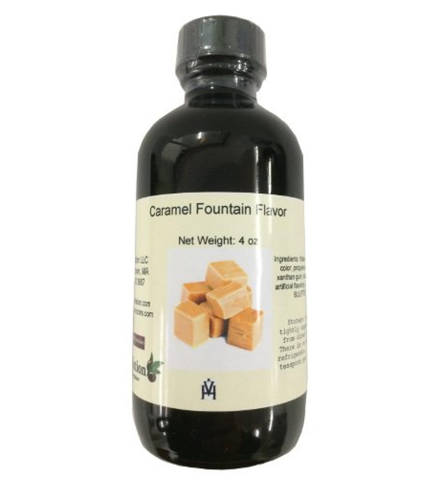 OliveNation Caramel Flavor Fountain, Low Sugar Flavoring for Beverages, Ice Cream, Soda, Baked Goods, Gluten Free, Kosher - 8 ounces 8 Ounce (Pack of 1)