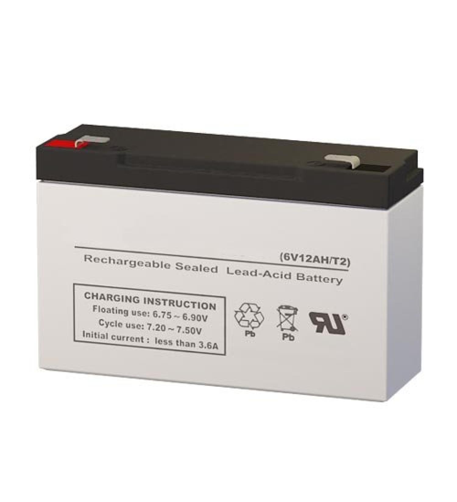 NPX-50 6 Volt 12 AmpH SLA Replacement Battery with F2 Terminal