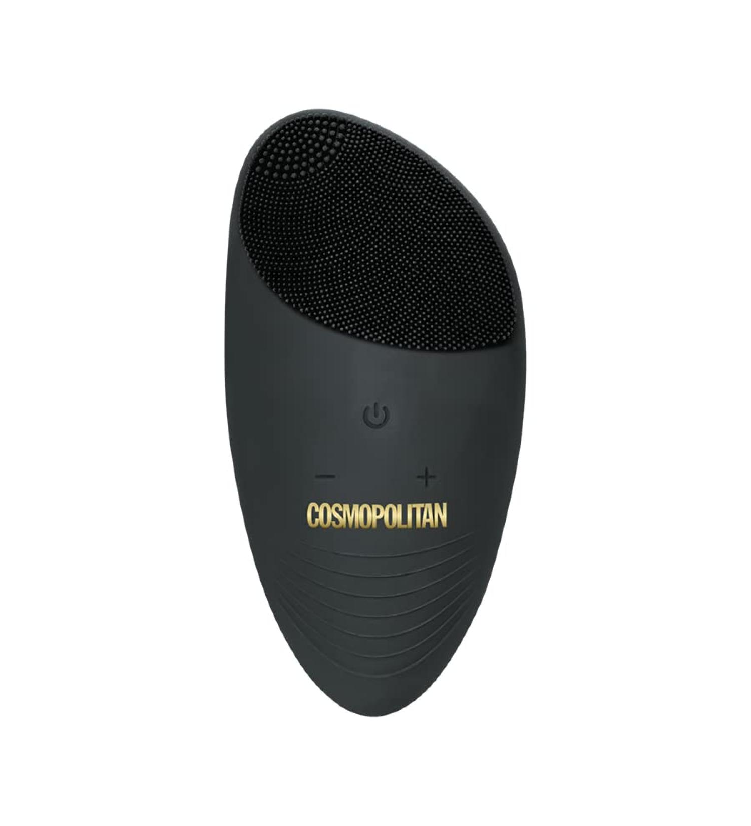 Silicone Face Scrubber Electric Facial Cleansing Brush - Rechargeable, Waterproof, Exfoliating - Black & Gold - Buy Online on SooperMarket.com