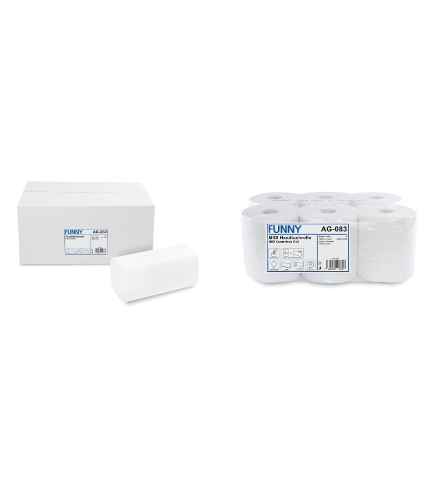 Buy Funny High White Paper Towels - 4000 Sheets 2-Layer Bundle with Towel Roller - Fast International Shipping - Buy Online on SooperMarket.com