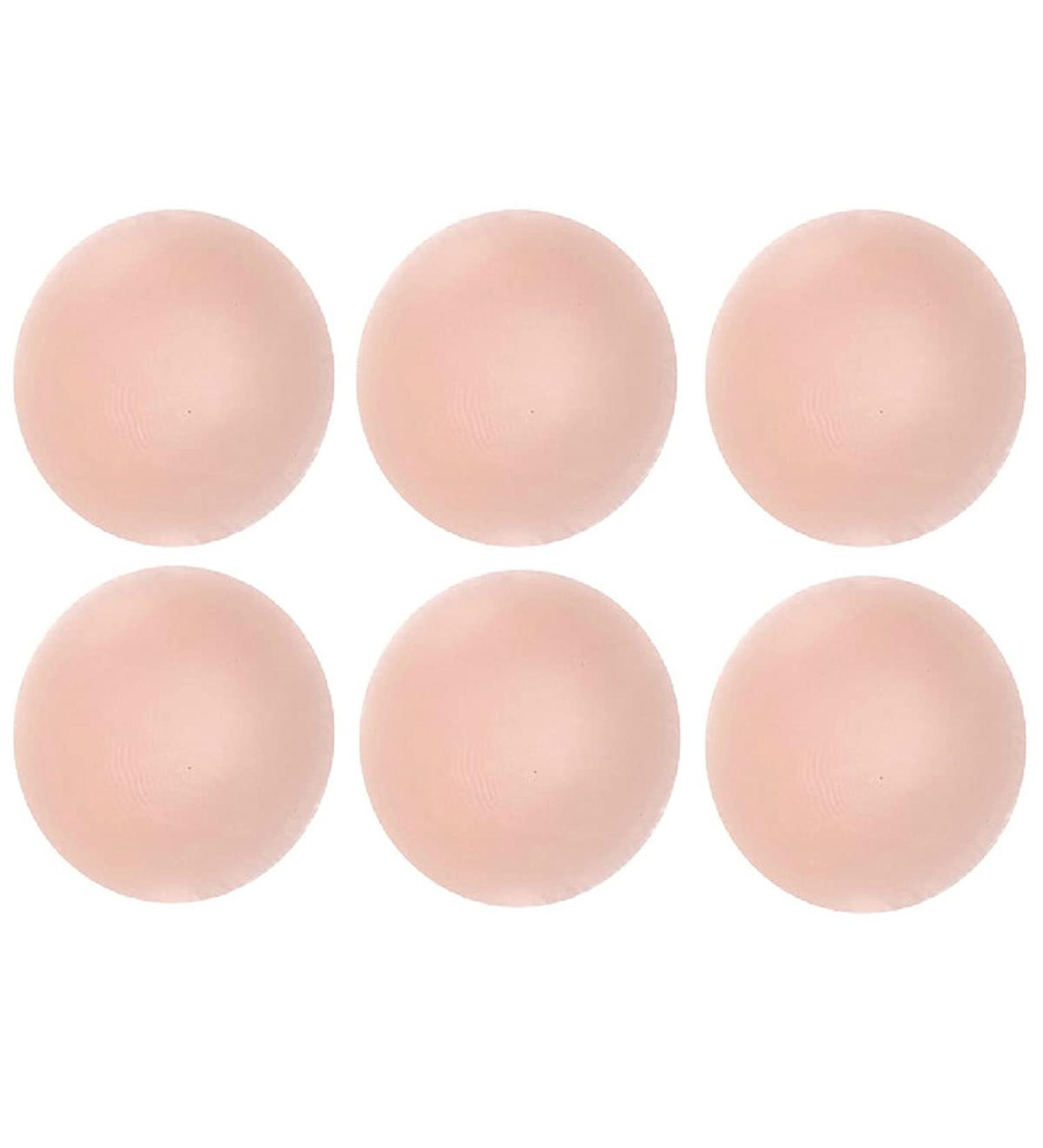 FZBNSRKO 3 Pairs Natural Silicone Nipple Covers - Reusable Adhesive Breast Pads for Women - Buy Online on SooperMarket.com