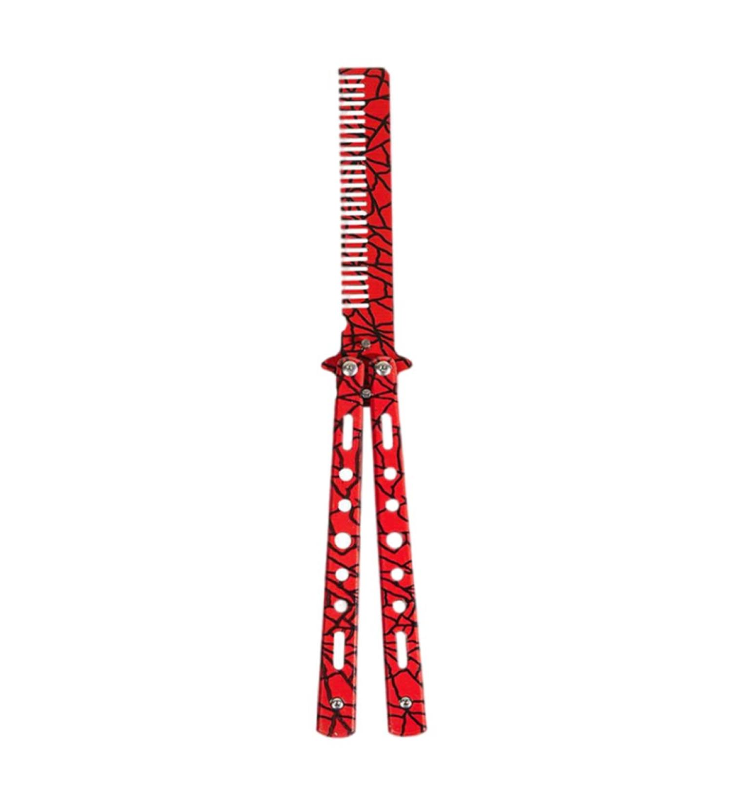 Comb Trainer Stainless Steel Unsharpened Slice Butterfly Training Comb for Beginner Red Practice Comb Trainer - Buy Online on SooperMarket.com