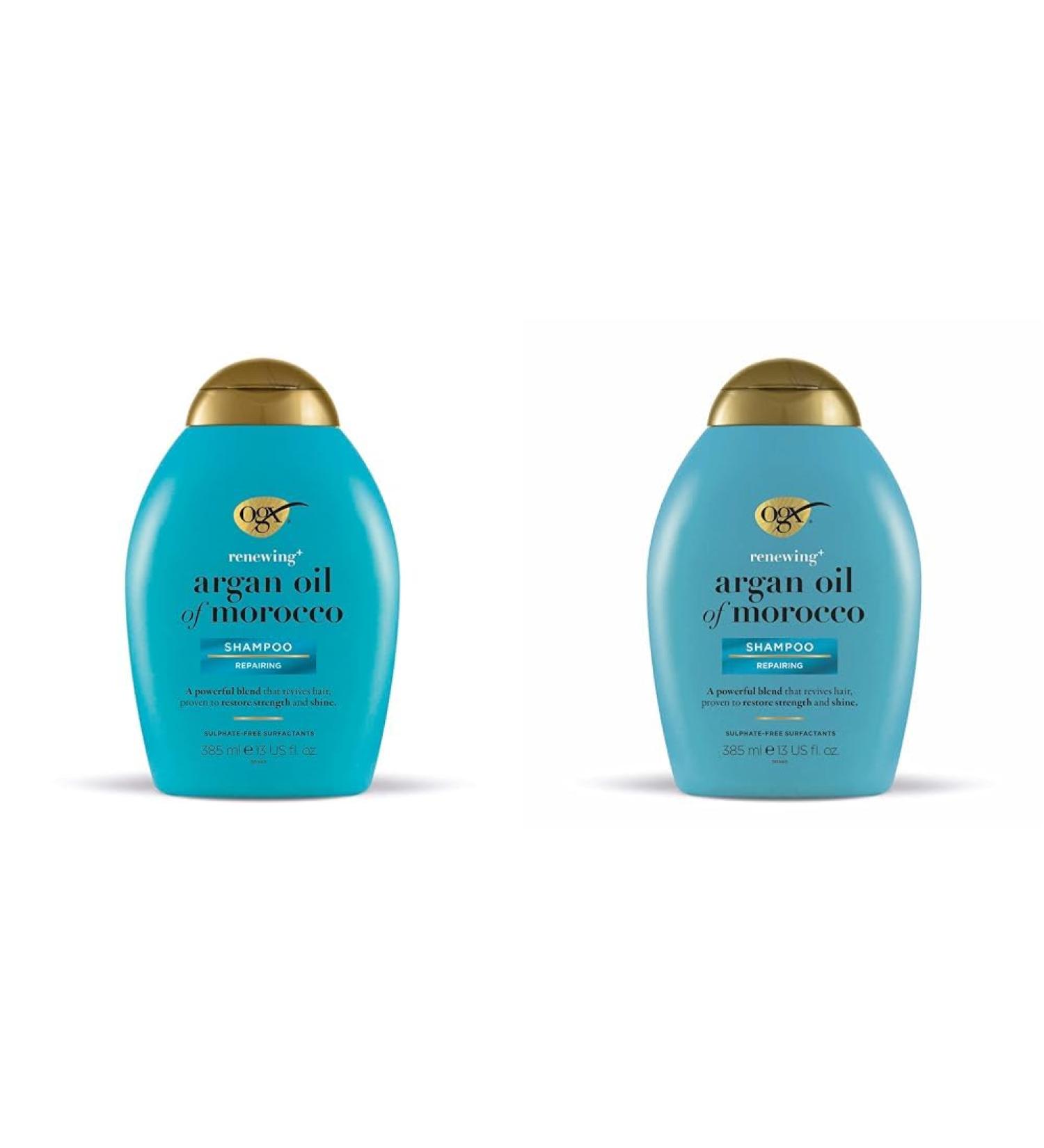 OGX Argan Oil of Morocco Sulfate Free Shampoo for Dry Hair 385ml (Pack of 2) Blue 385 millilitre (Pack of 2) - Buy Online on SooperMarket.com