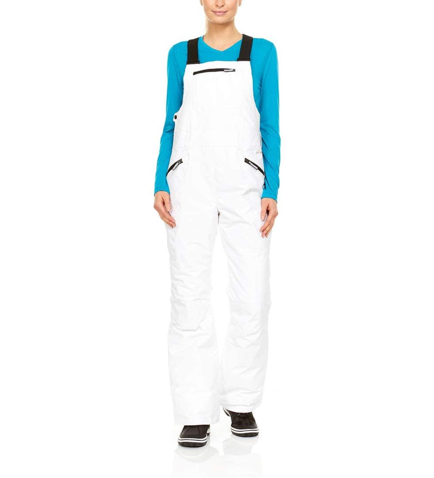 Swiss Alps Women's Water Resistant Ski Bib Pants - Modern Fit, Small, Winter White - Buy Online on SooperMarket.com