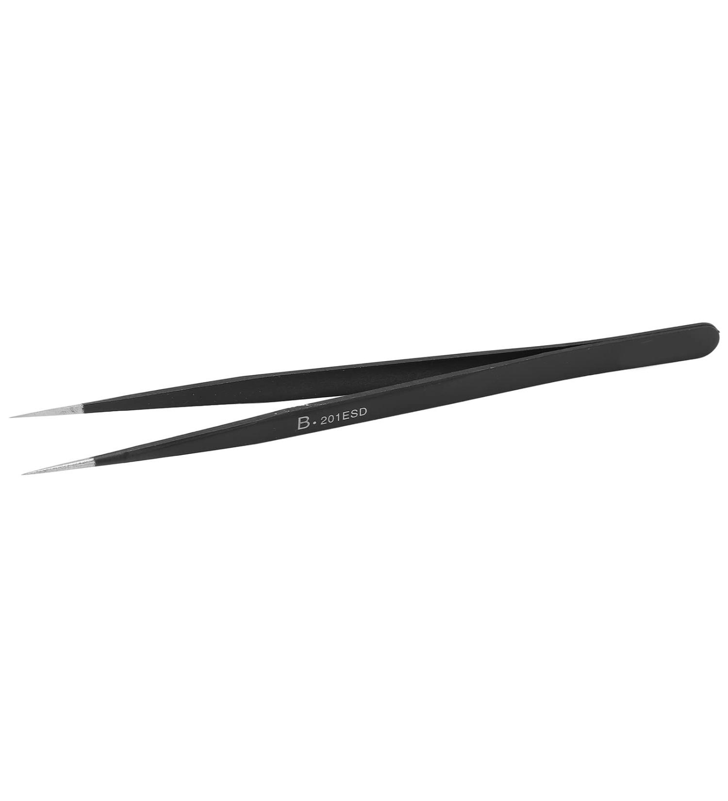 Premium Stainless Steel Antistatic Tweezers for Precision Work - Acid-Resistant Comfortable Handle for PCB & Microelectronics - Buy Online on SooperMarket.com