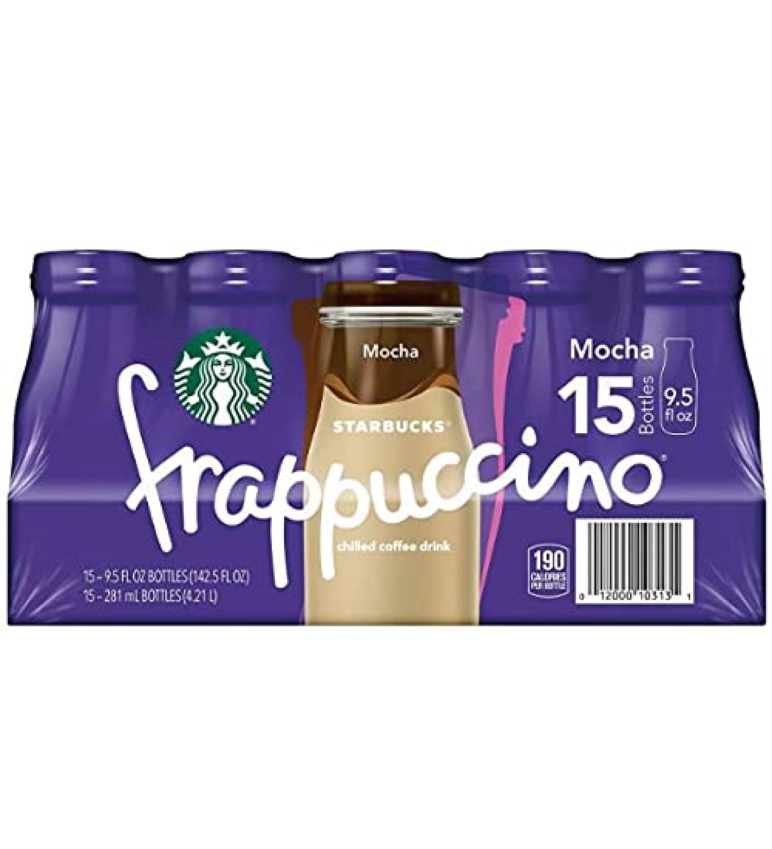 Starbucks Frappuccino Coffee Drink, Mocha (9.5 Oz., 15 Pk.), 142.5 Fl Oz Mocha 142.5 Fl Oz (Pack of 1)