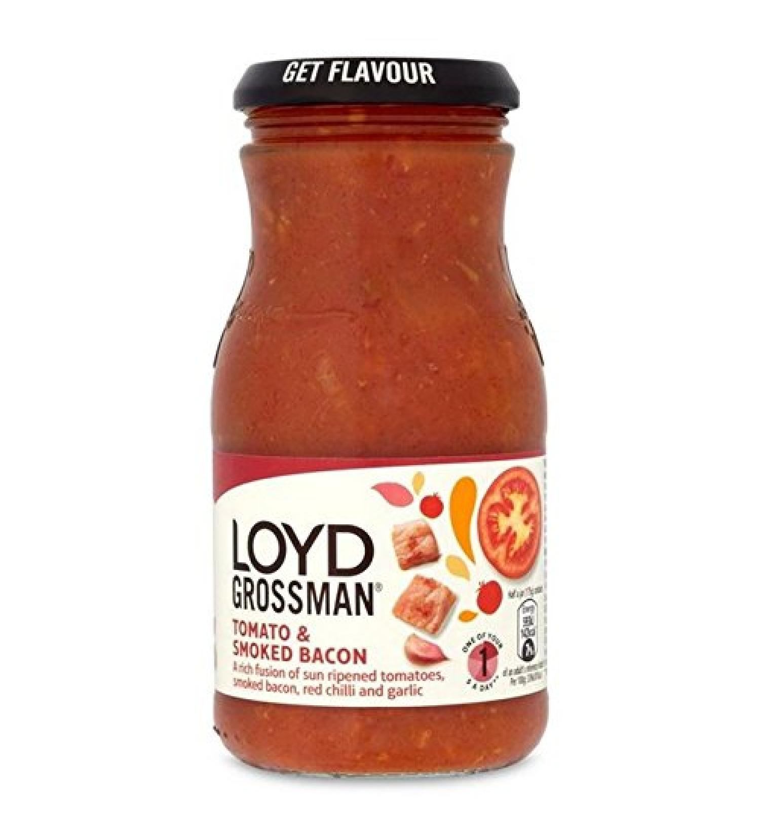Loyd Grossman Tomato & Smoked Bacon Pasta Sauce 350g (Pack of 2)