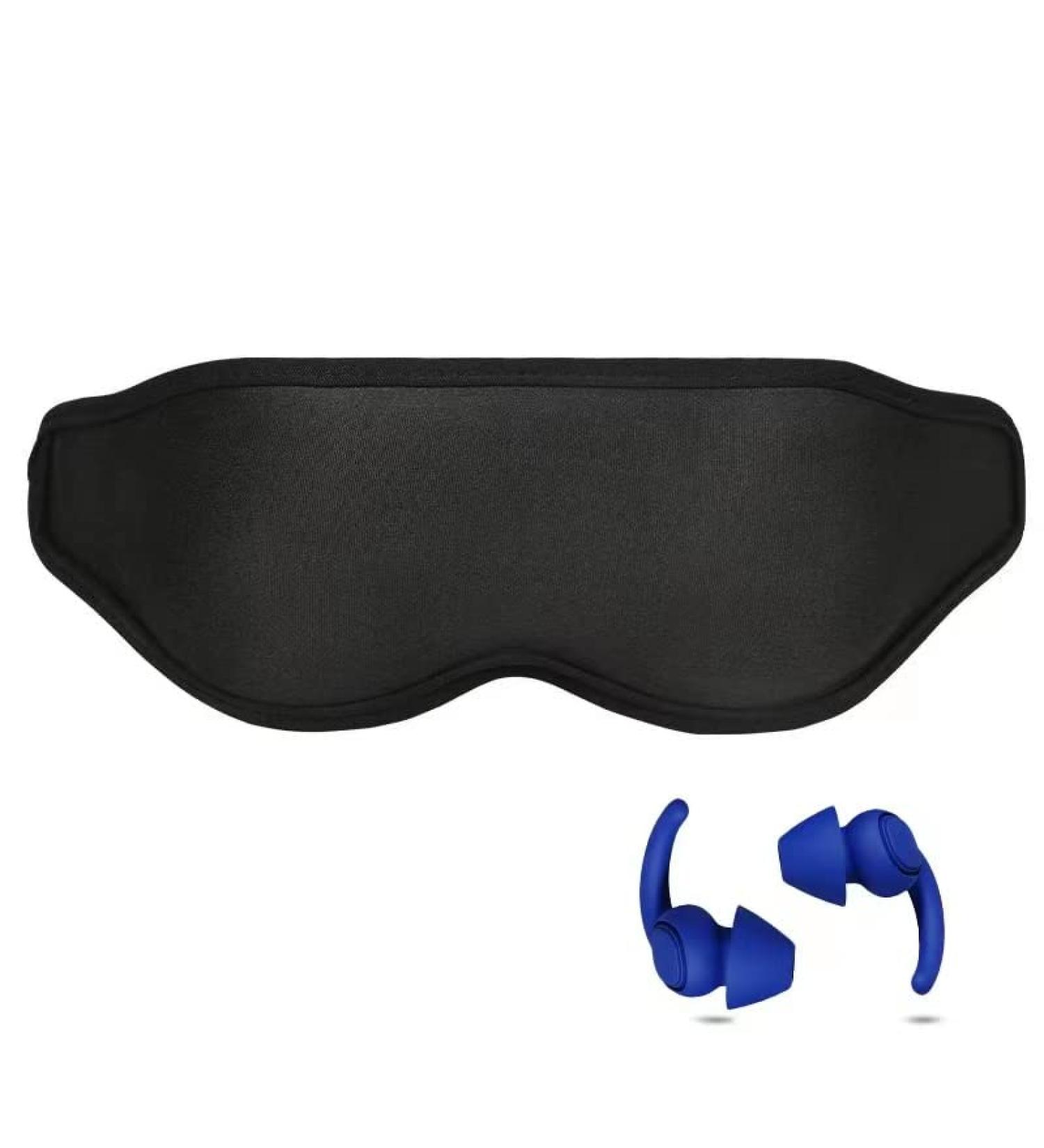 3D Contoured Sleep Mask with Ear Plugs - Lightweight, Blocks Out Light, Noise Cancelling, Adjustable Strap - Reusable, 33dB SNR - Buy Online on SooperMarket.com