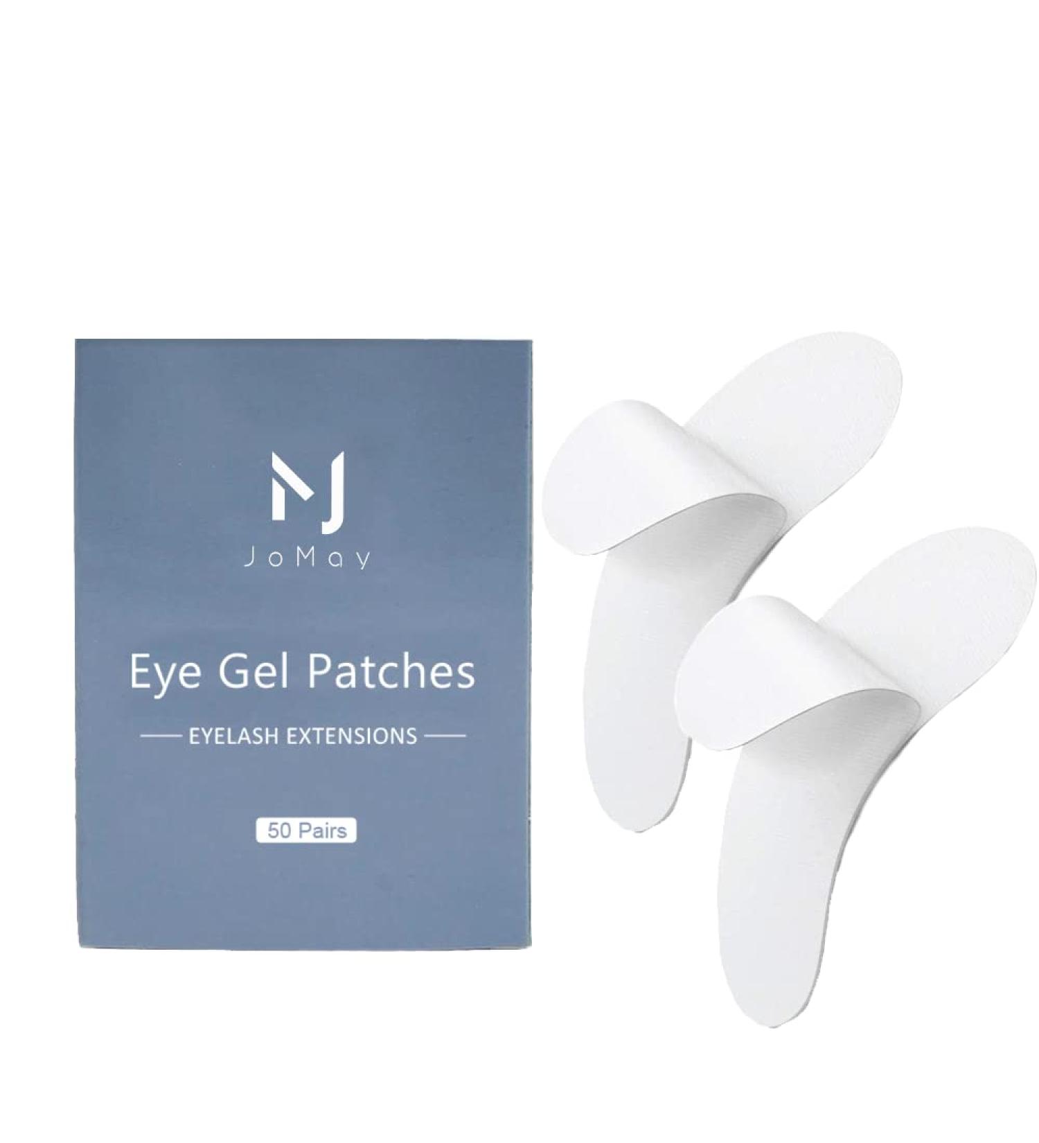 JOMAY Eyelash Extension Gel Pads Kit - 50 Pairs, Canthus Bifurcation Design, Under Eye Pads for Grafting (White) - Buy Online on SooperMarket.com