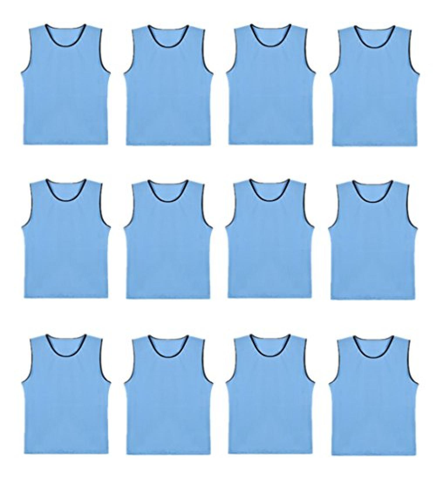 DreamHigh DH Soccer Sports Team Youth Practice Pinnies Training Vests 12-Pack - Sky Blue - Buy Online on SooperMarket.com