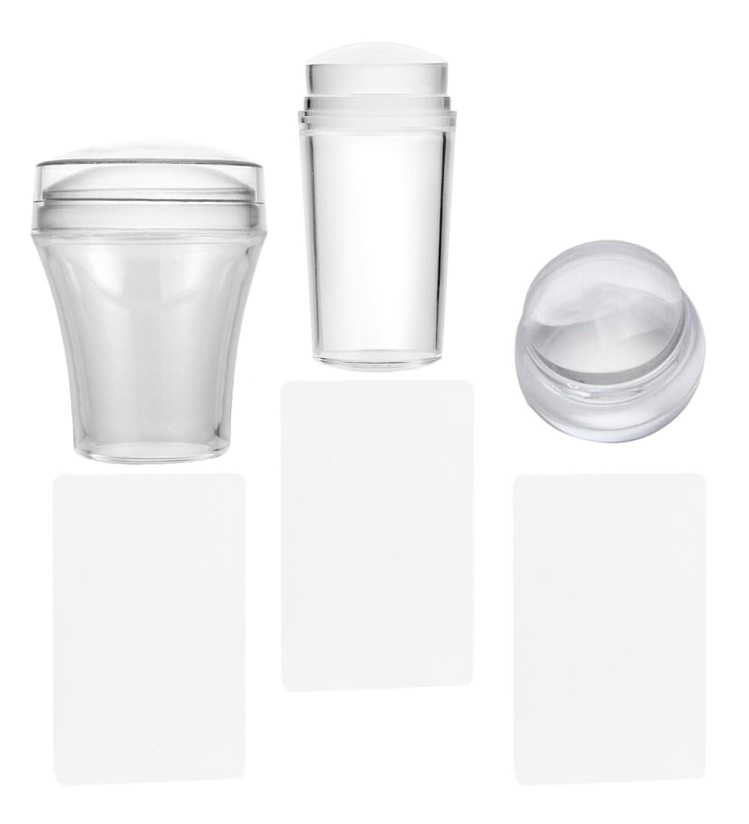 Healeved 3 Sets Nail Art Silicone Stamp Nail Stencils for Nail Art Reusable Silicone Spatula Turner French Tip Nail Tool French Nail Stamper Nail Stamp Kit Plastic Miss Template Frosted - Buy Online on SooperMarket.com