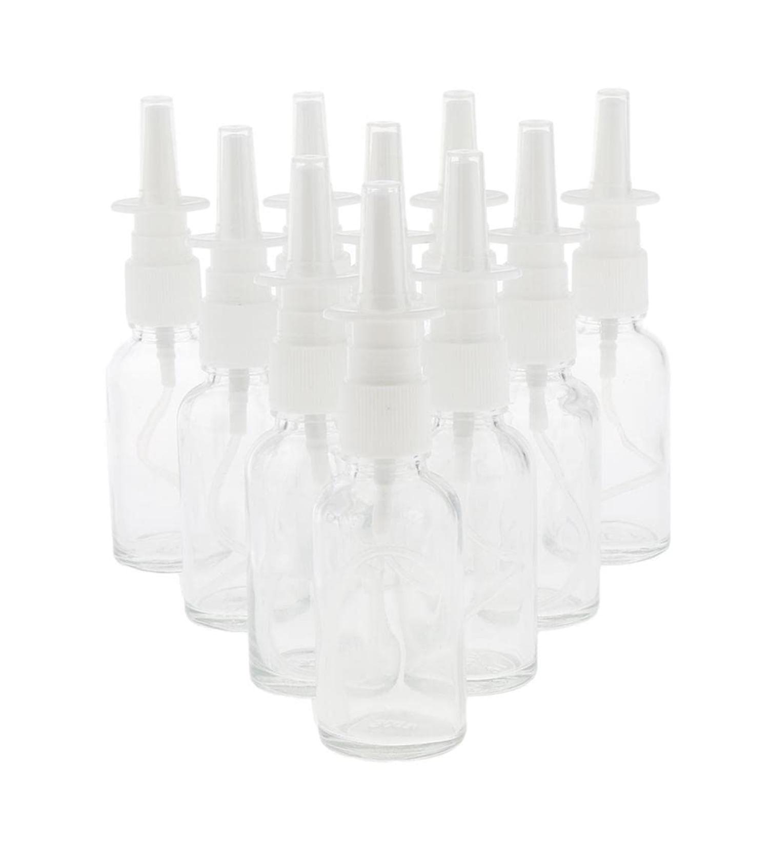 Milageto 10 Bottles Glass Sprayer Bottle with Swivel Bar Design for Mouth/Nasal Clear 3.2 x 12.4 cm - Buy Online on SooperMarket.com