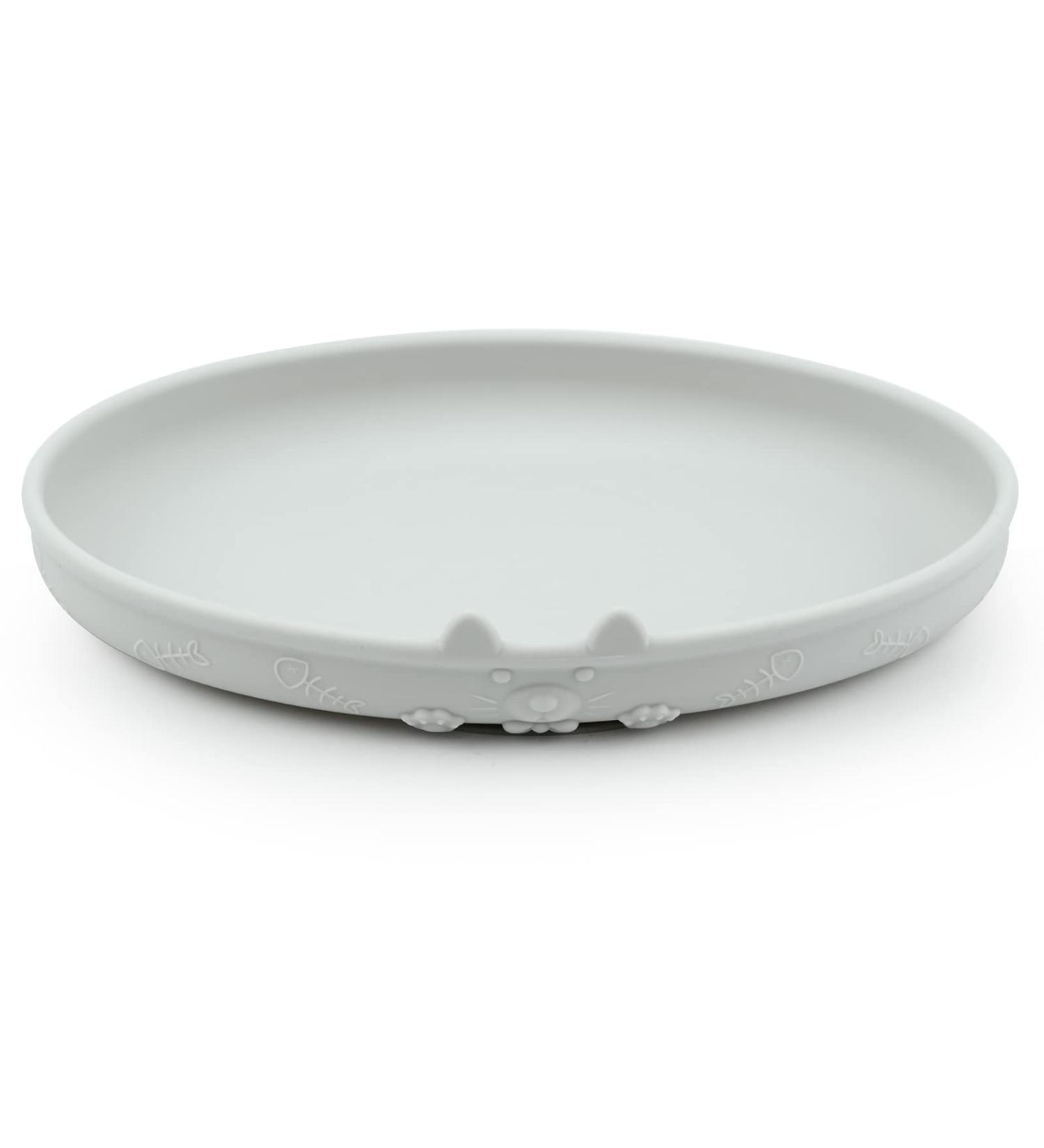 Cat Bowl Silicone Cat Feeding Bowl Cat Water Bowl Eco Friendly Cat Food Bowl Cat Milk Dish Pet Feeding Bowl Flat Bowls for Kittens and Small Animals Wide Cat Food Water Dish (Grey) - Buy Online on SooperMarket.com