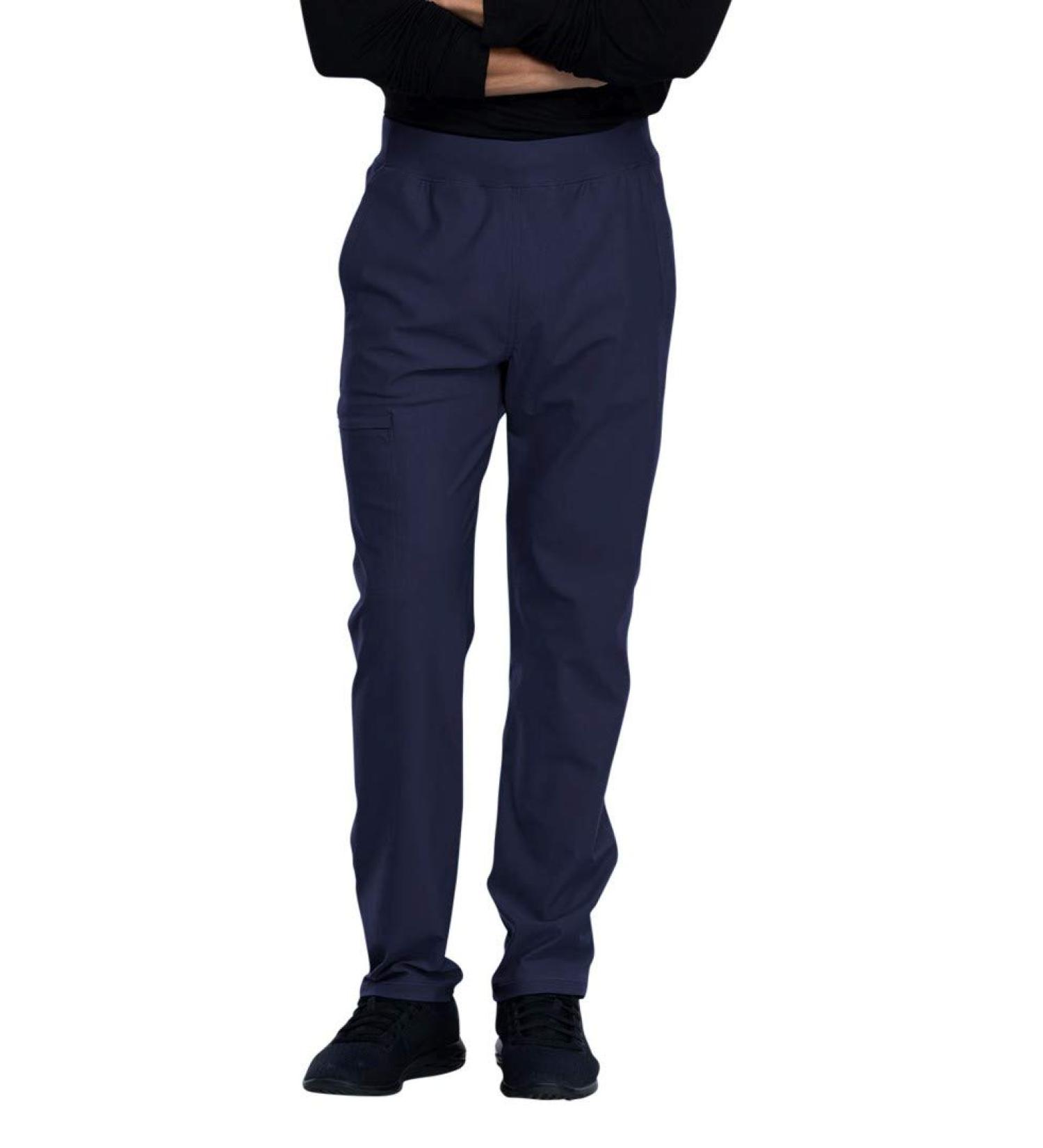 Cherokee Form Men Scrubs Pant Tapered Leg Pull-on CK185 Small Navy