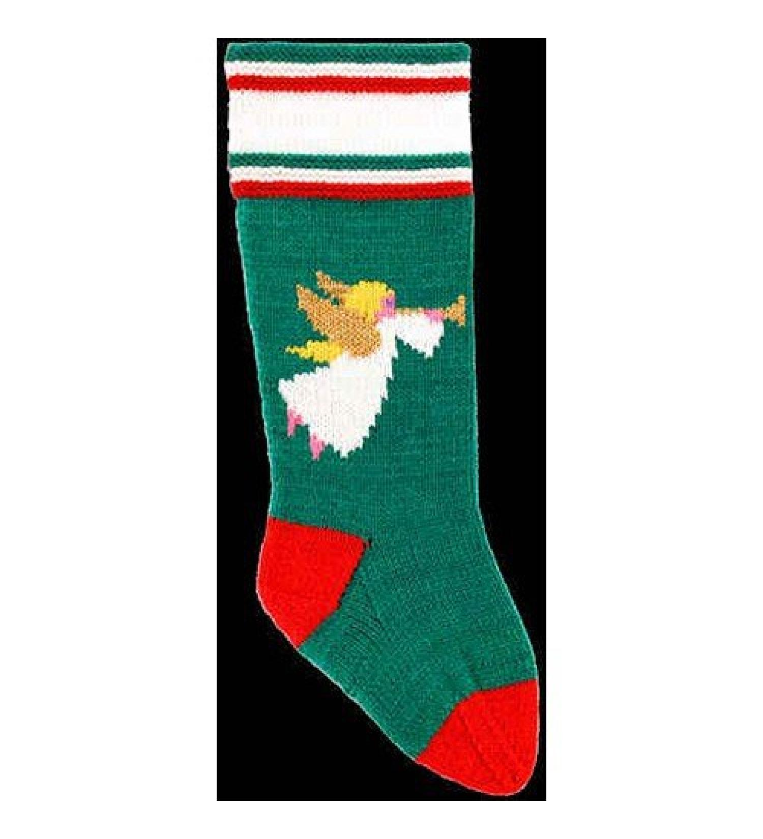 DooLallies Christmas Stockings Kits for Knitting Angel (Green)