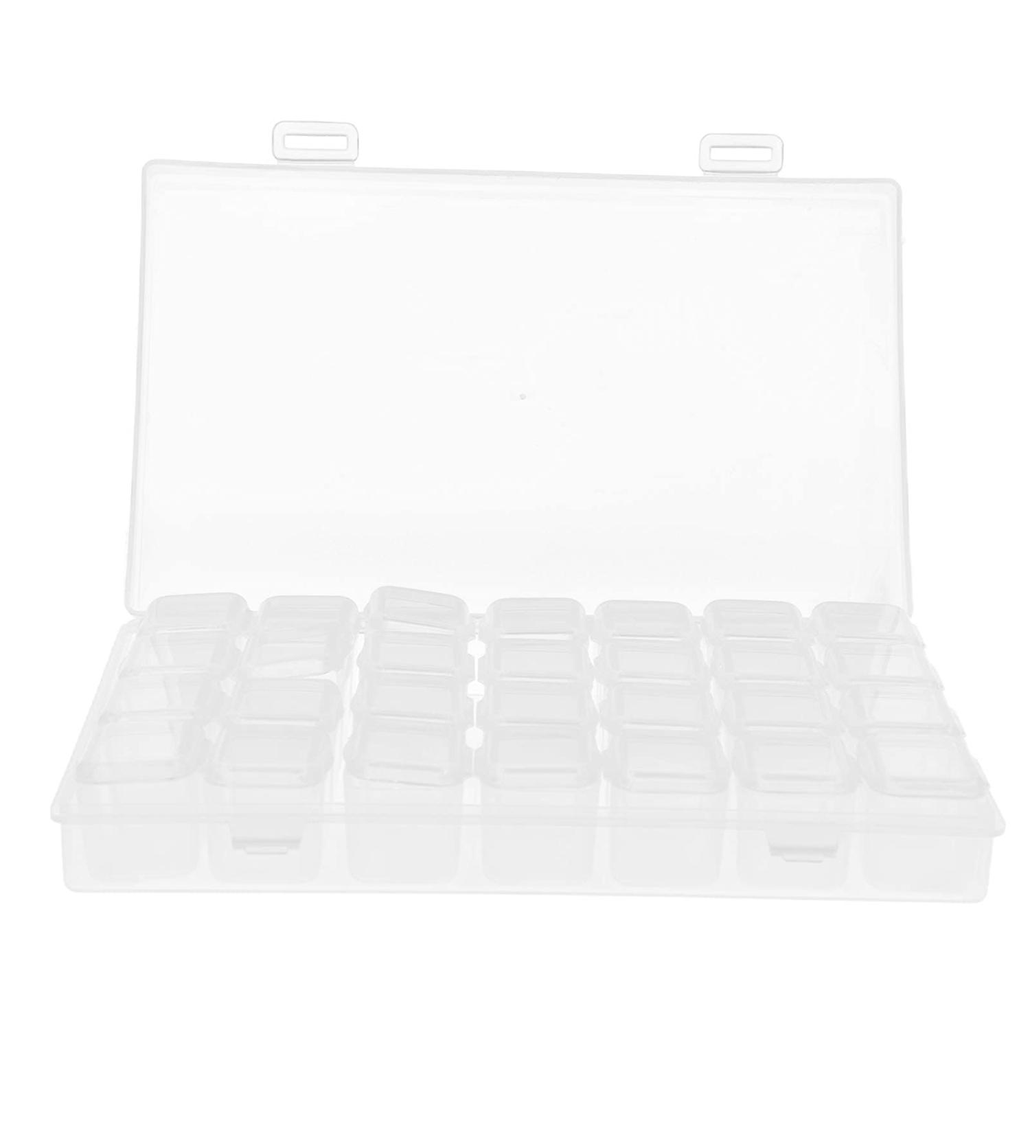 Buy EVSCAN 28-Slot Transparent Plastic Organizer Box - Sustainable Storage for Earrings Neck Chains & Medication - Buy Online on SooperMarket.com