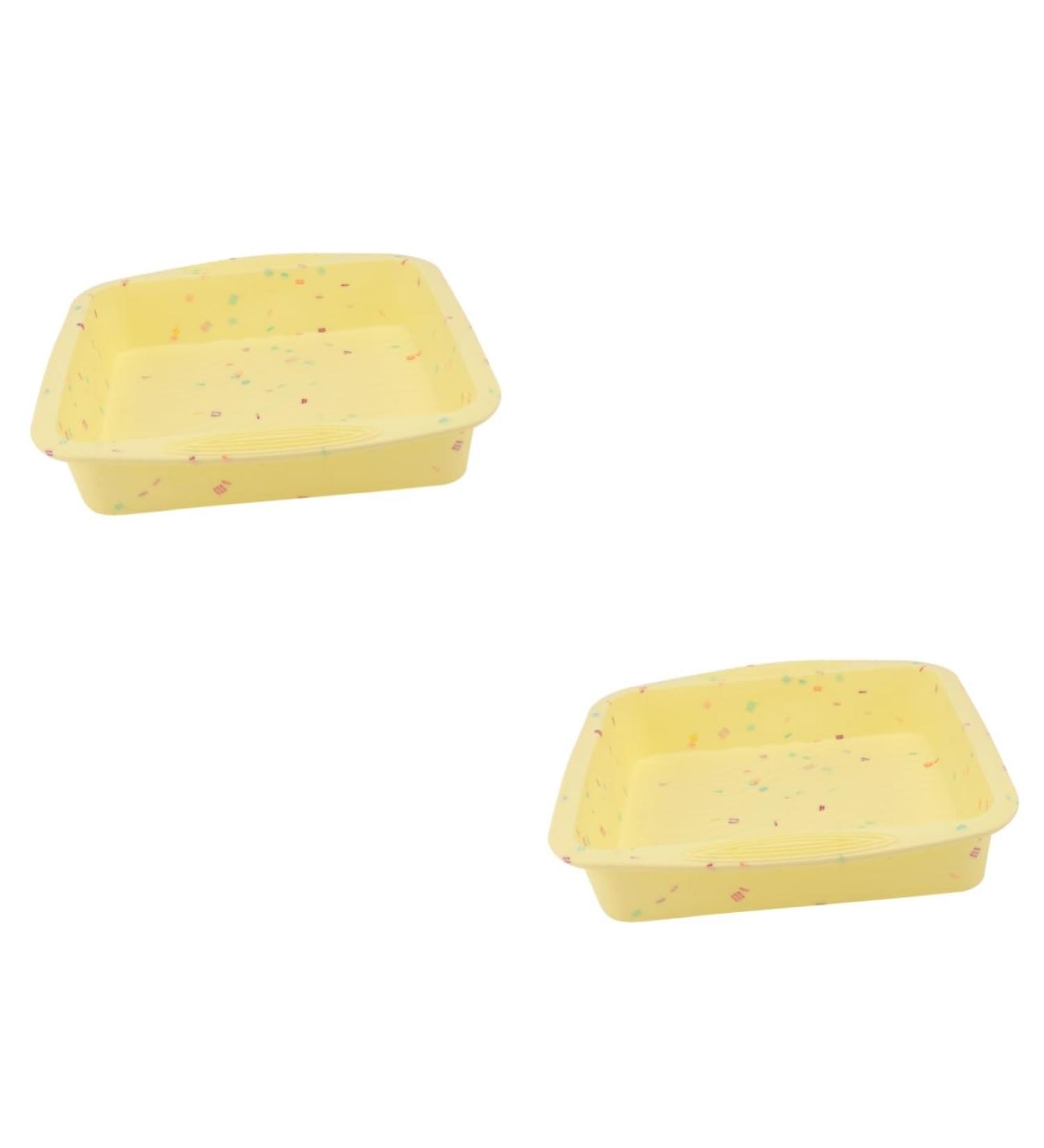 MAGICLULU 2 Pcs Cake Mold Cake Baking Rubber Baking Broiler Pan for Oven Silicone Gummy Molds Cake Pan Silicone Bakeware Quick Fondant Molds Cupcake Square Cake Toast Silica Gel Liner 26.5x24.5cmx2pcs Yellowx2pcs - Buy Online on SooperMarket.com