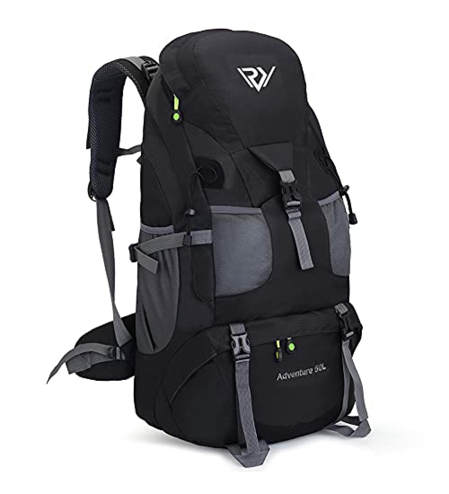 RuRu Monkey 50L Waterproof Lightweight Hiking Backpack - Ideal for Outdoor Camping & Travel (Black) - Buy Online on SooperMarket.com